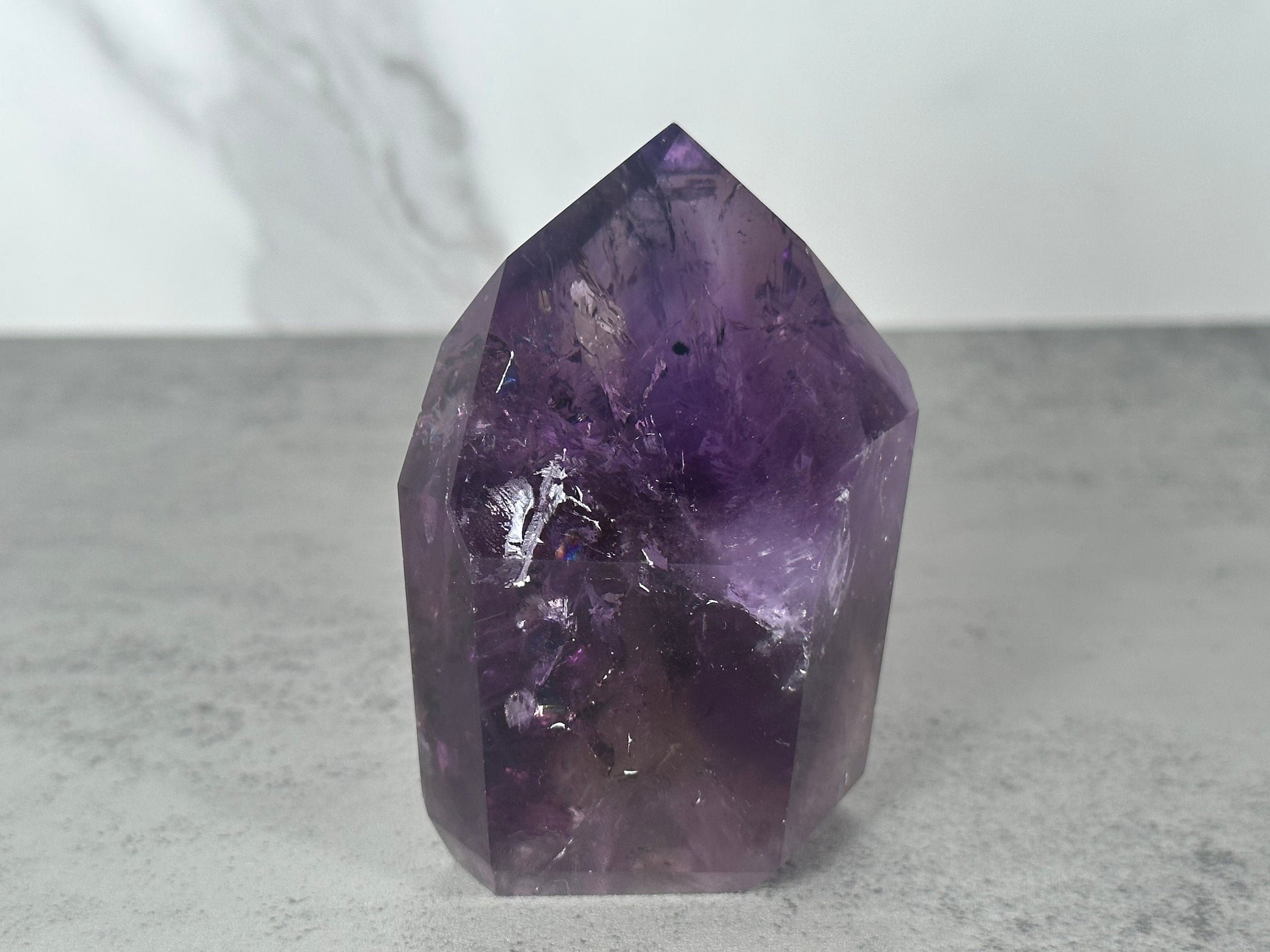 Gorgeous Amethyst Quartz Tower With Phantom & Hollandite Inclusions High-Quality Crystal From Brazil