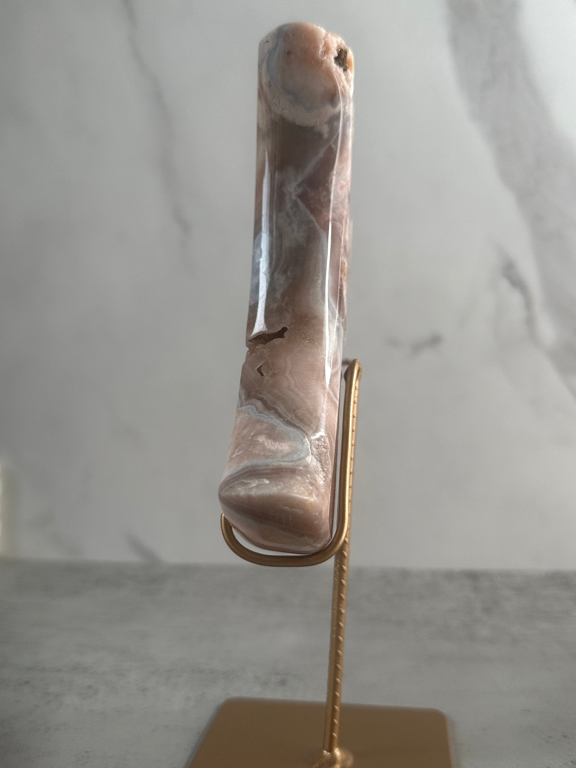 Gorgeous Pink Amethyst Moon - Custom Stand