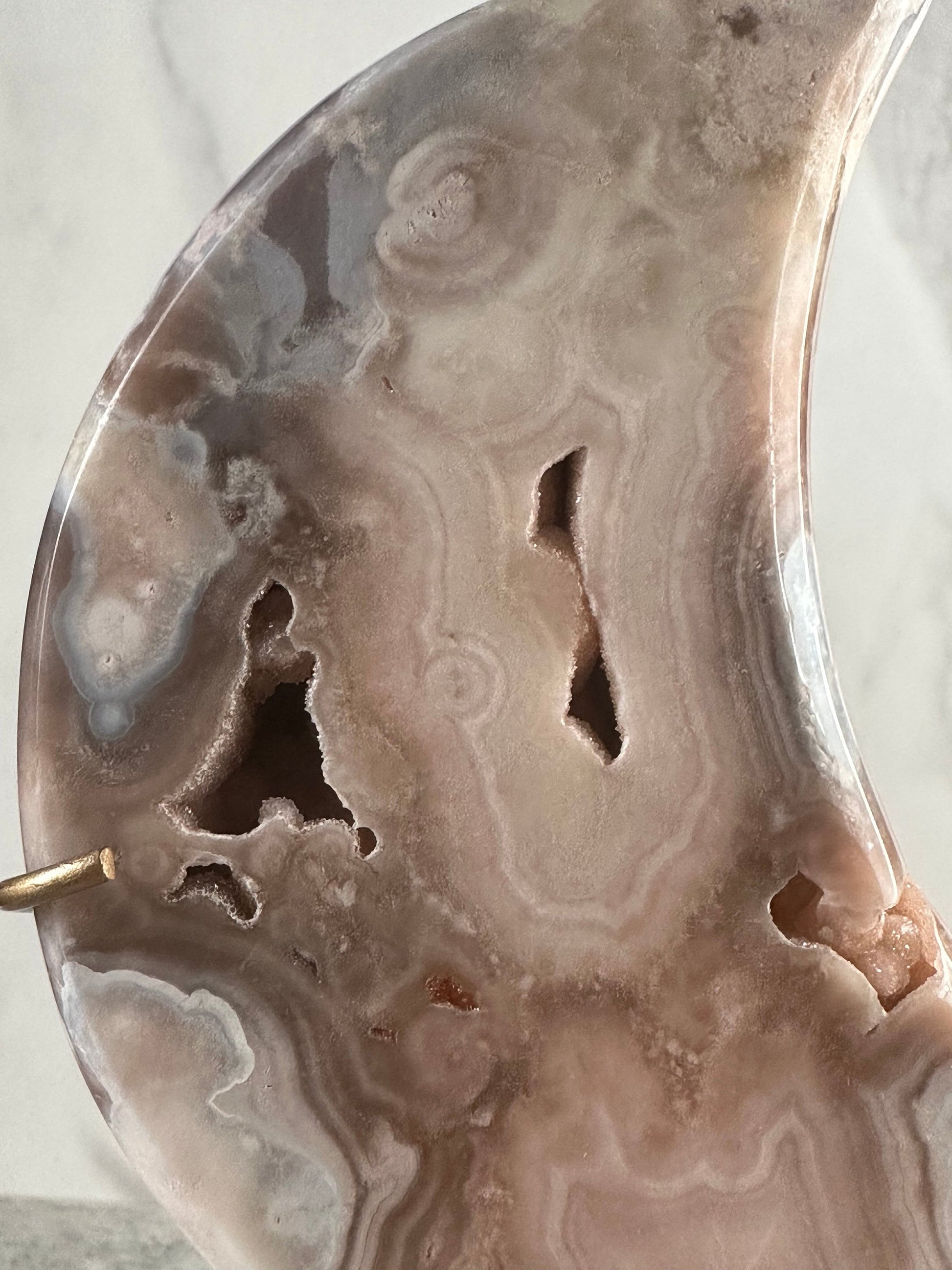 Gorgeous Pink Amethyst Moon - Custom Stand