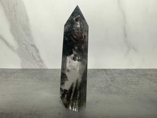 Phantom Garden Quartz Genuine Lodolite Point/Tower