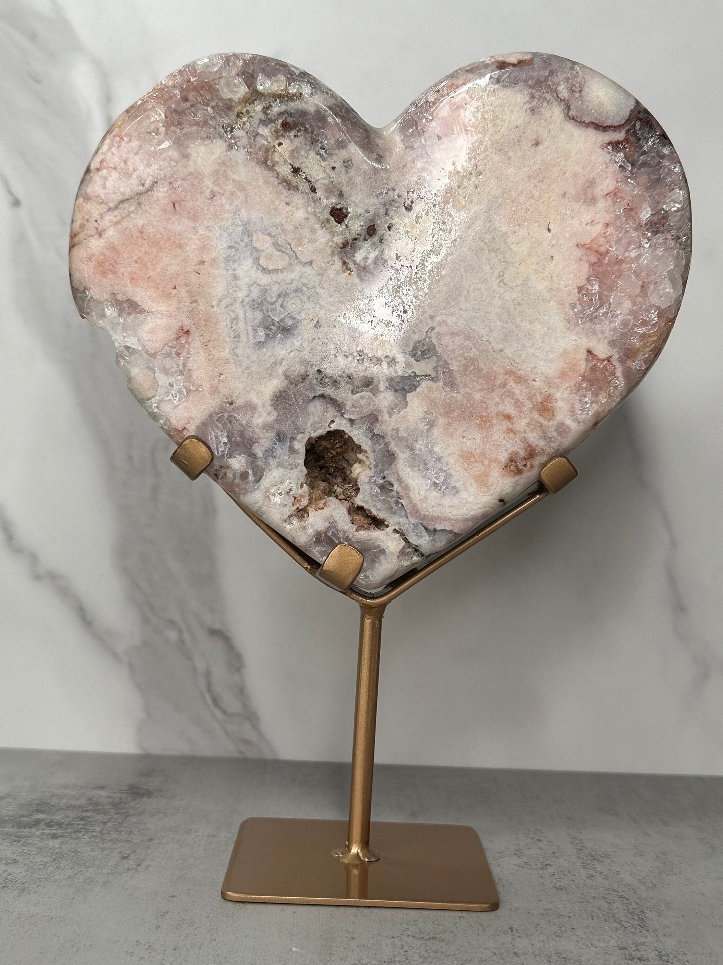 Ravishing | Large | Pink Amethyst Heart | Statement Piece | Custom Stand | High-Quality | Genuine | From Brazil