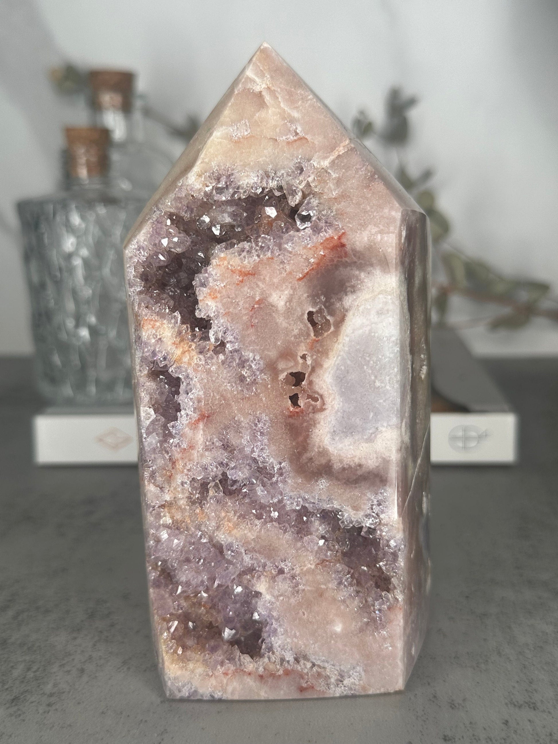 Extra Large | Pink Amethyst Tower | High-Quality | Genuine | Druzy | Tall | Crystal Tower | Big