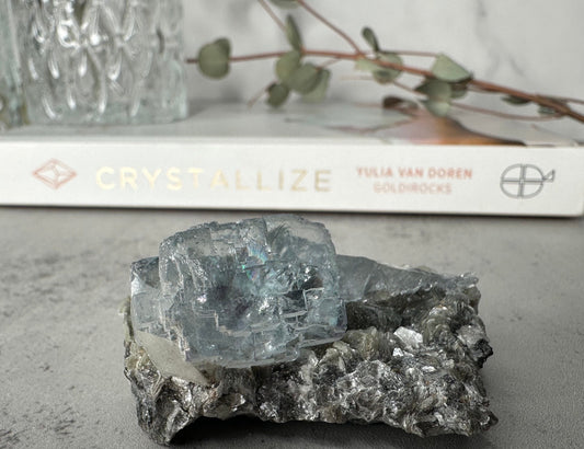 Pretty Rainbow Yaogangxian Blue Fluorite Specimen