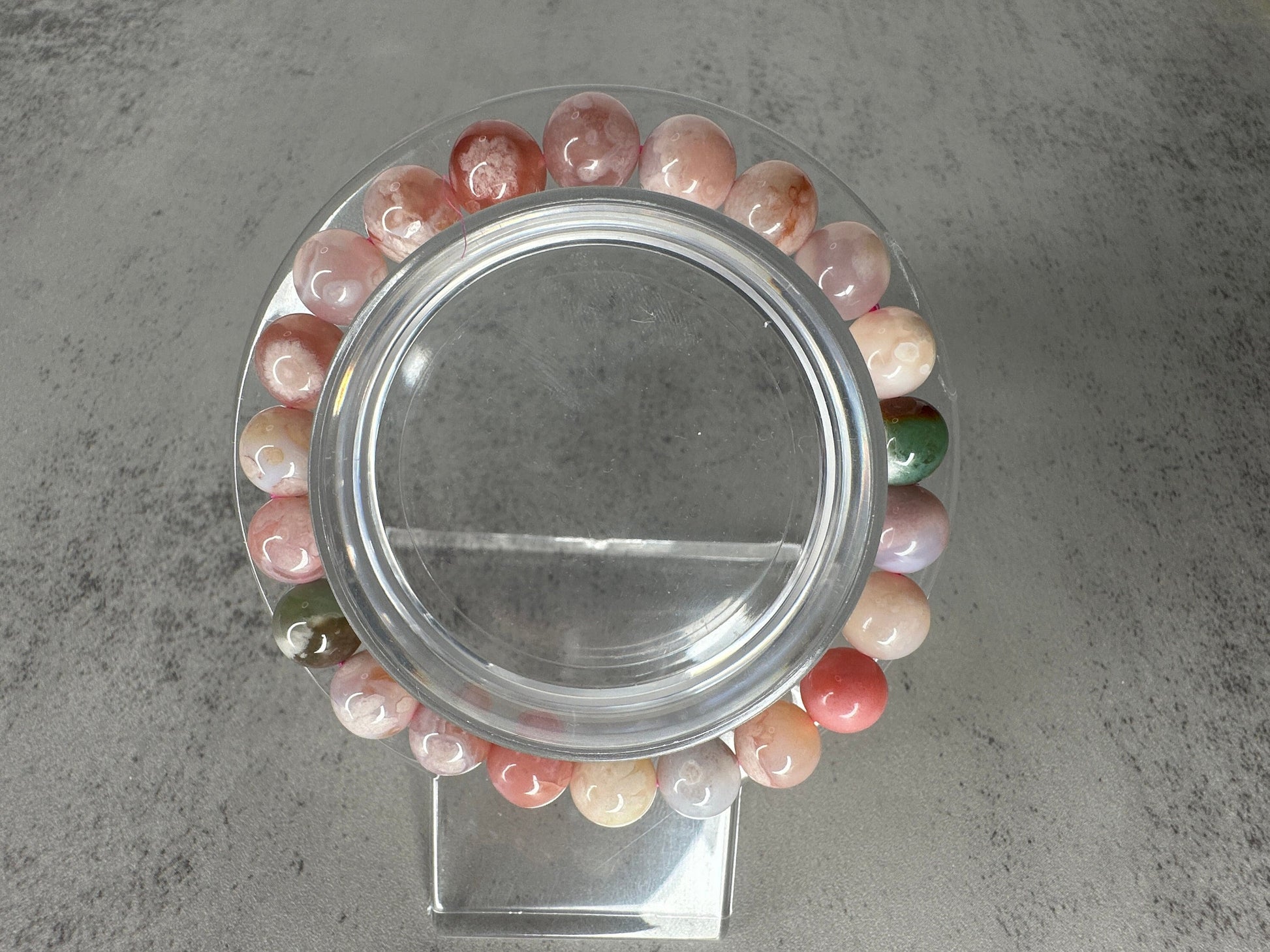 Beautiful Colorful Flower Agate Bracelet High-Quality Crystal Jewelry Beads In 8.7mm