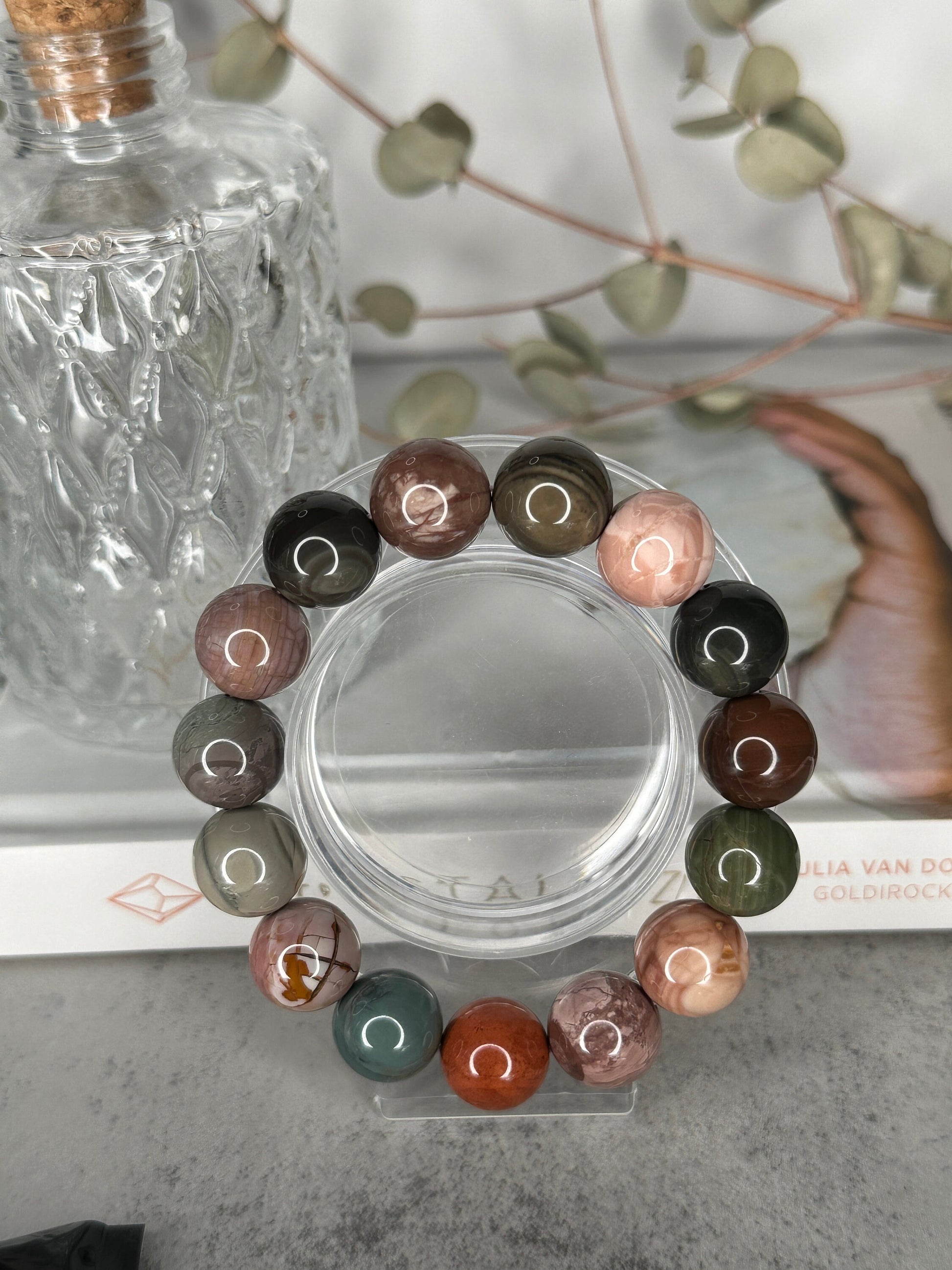 Gorgeous Alashan Agate Bracelet High-Quality Genuine Crystal Jewelry Beads In 14mm