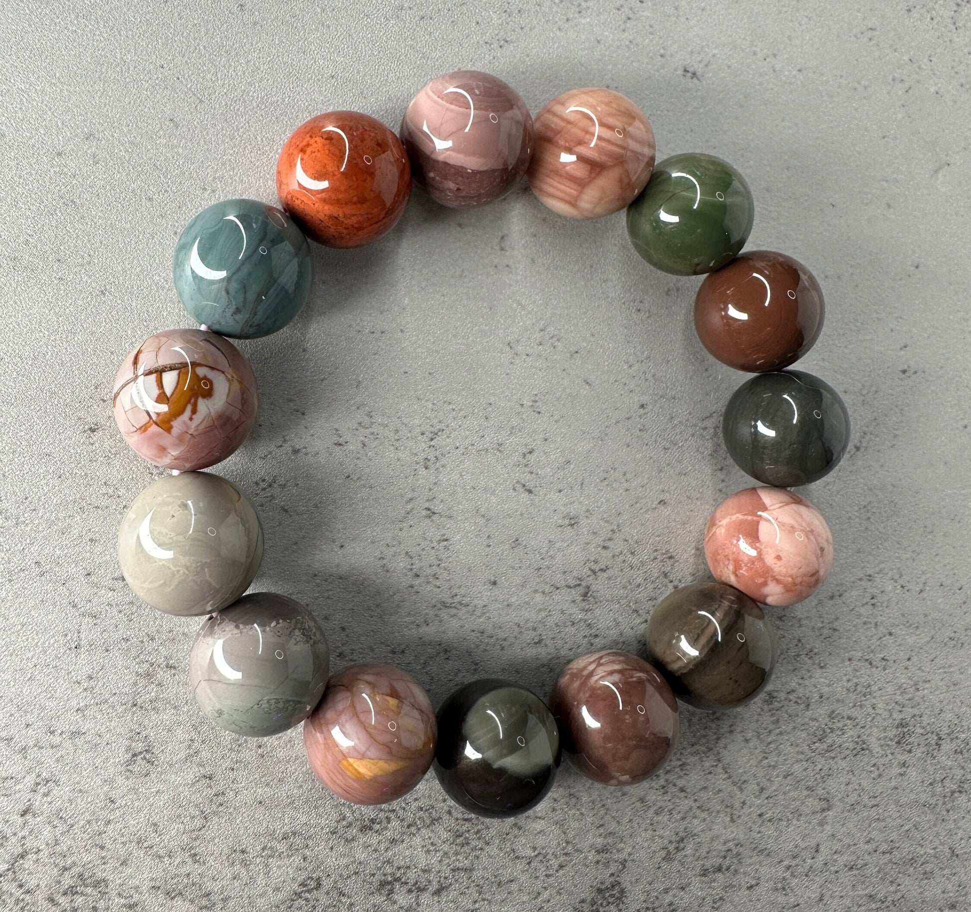 Gorgeous Alashan Agate Bracelet High-Quality Genuine Crystal Jewelry Beads In 14mm