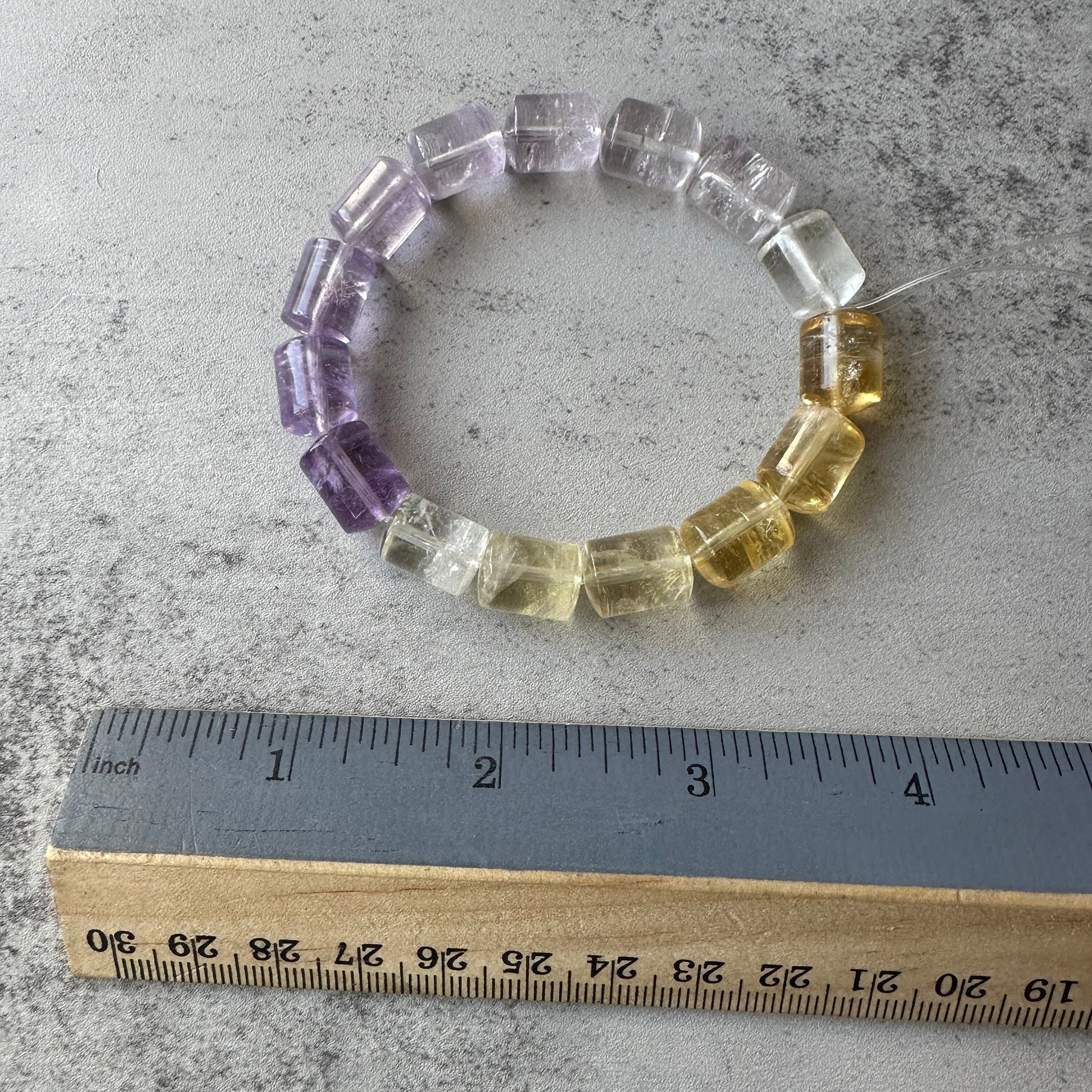 Amazing Citrine & Amethyst Barrel Bracelet With AAA Clarity Genuine High-Quality Crystal