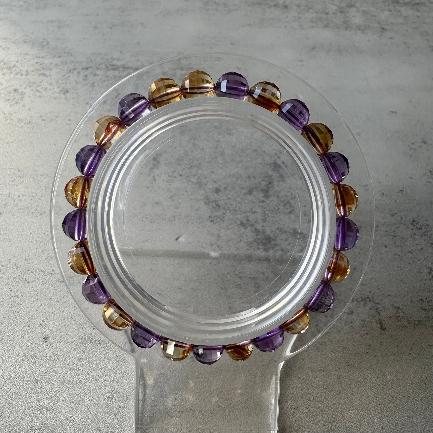 Elegant Citrine & Amethyst Faceted Bracelet With AAA Clarity High-Quality Crystal