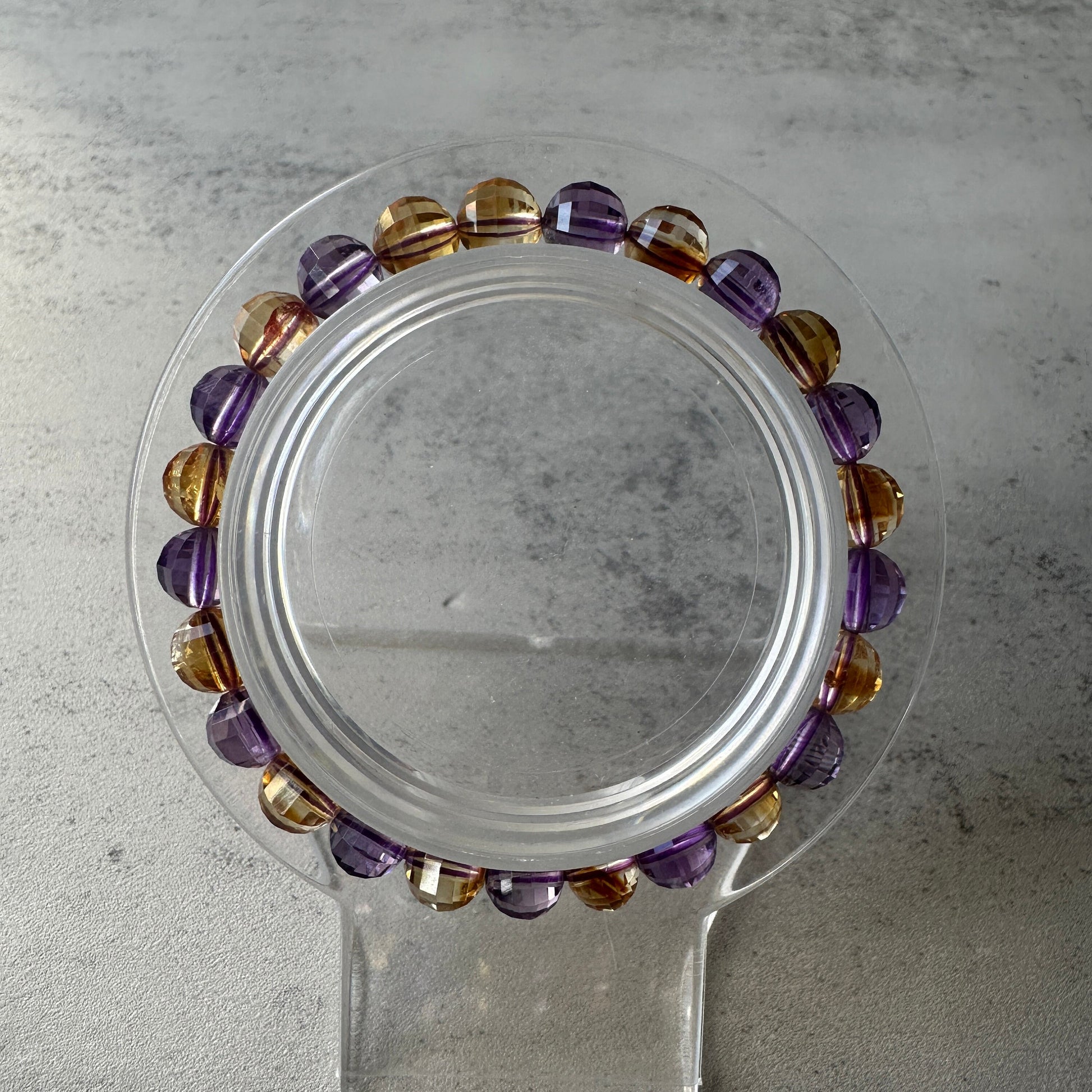 Elegant Citrine & Amethyst Faceted Bracelet With AAA Clarity High-Quality Crystal