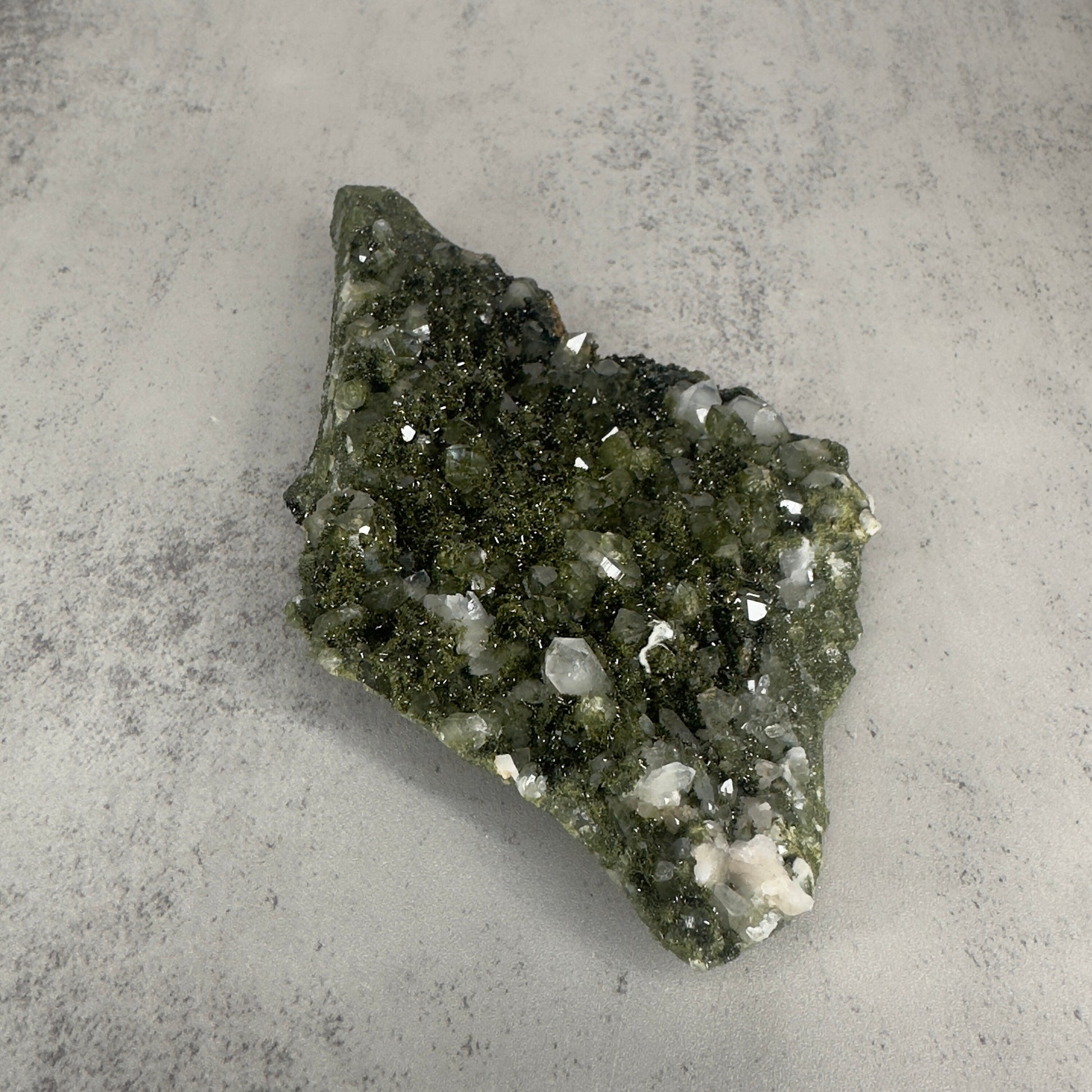 Spectacular Epidote on Quartz Genuine Crystal Cluster Specimen From Turkey | Tucson Gem Show Exclusive