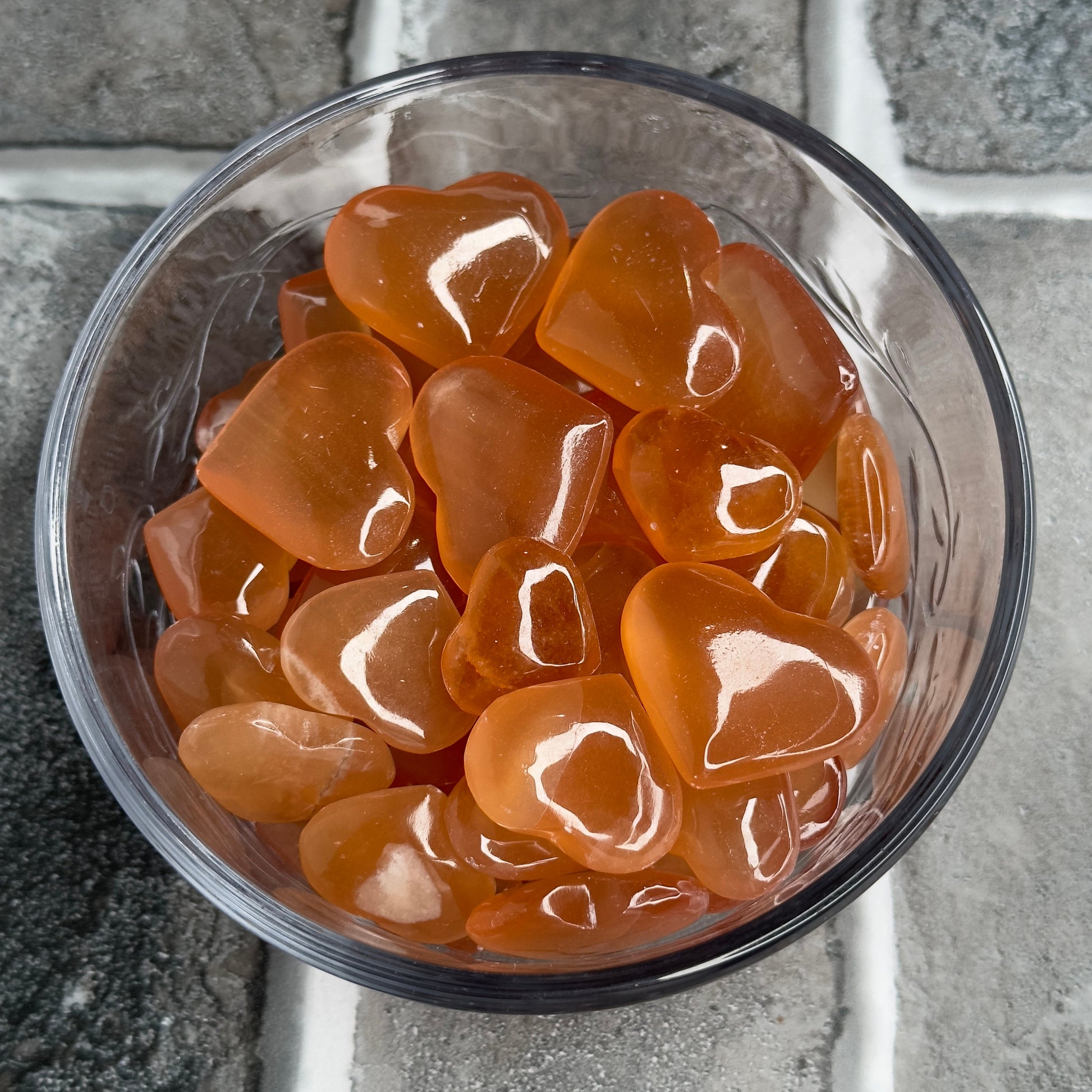 One (1) Captivating Carved Honey Calcite Heart from Pakistan