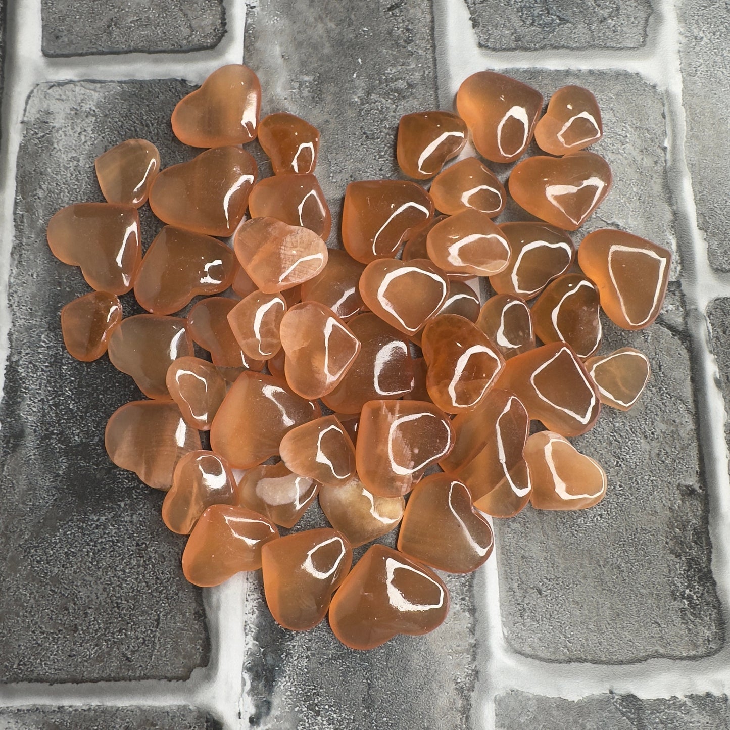 One (1) Captivating Carved Honey Calcite Heart from Pakistan