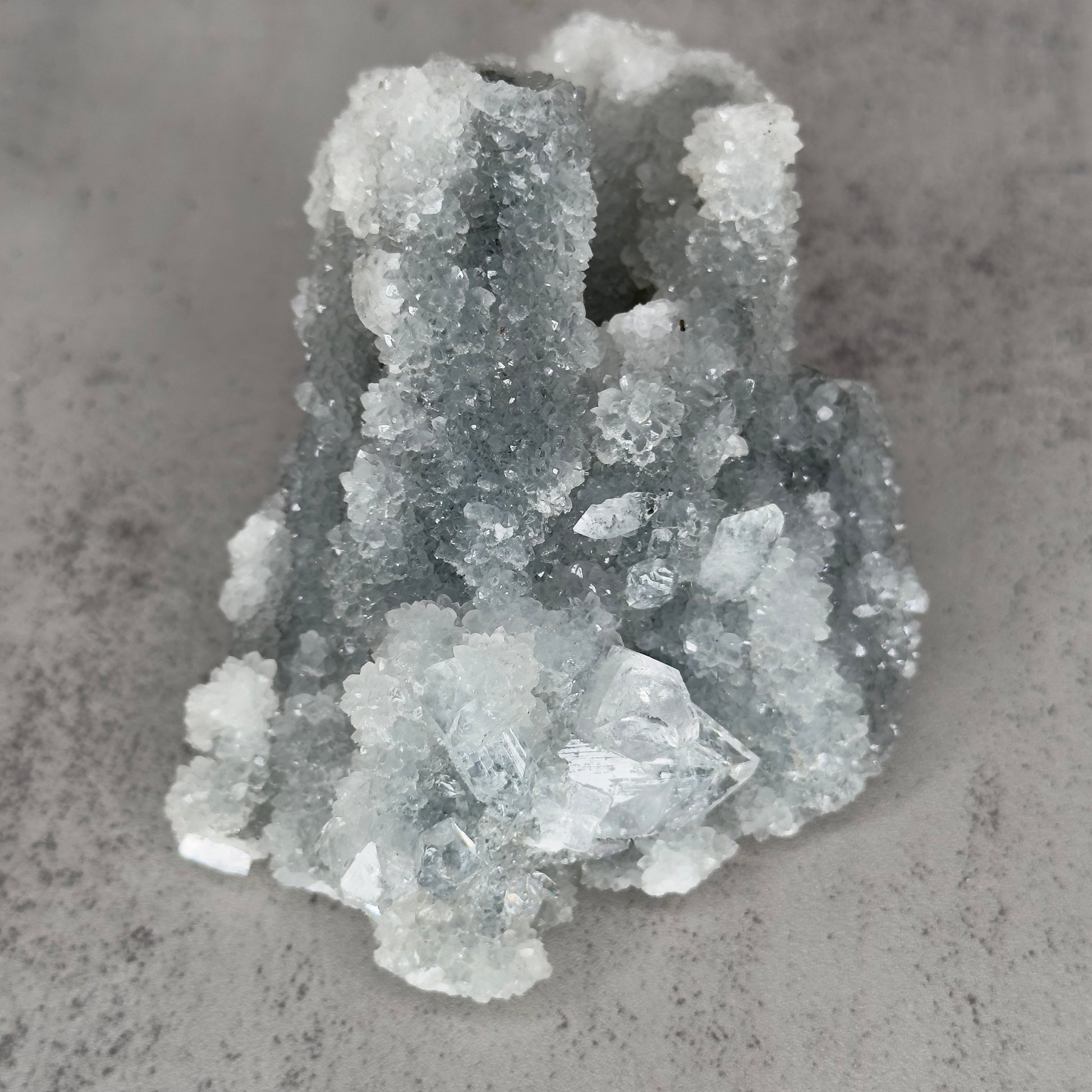 Beautiful Grey/Blue Apophyllite Stalactite Specimen From India | Tucson Gem Show Exclusive
