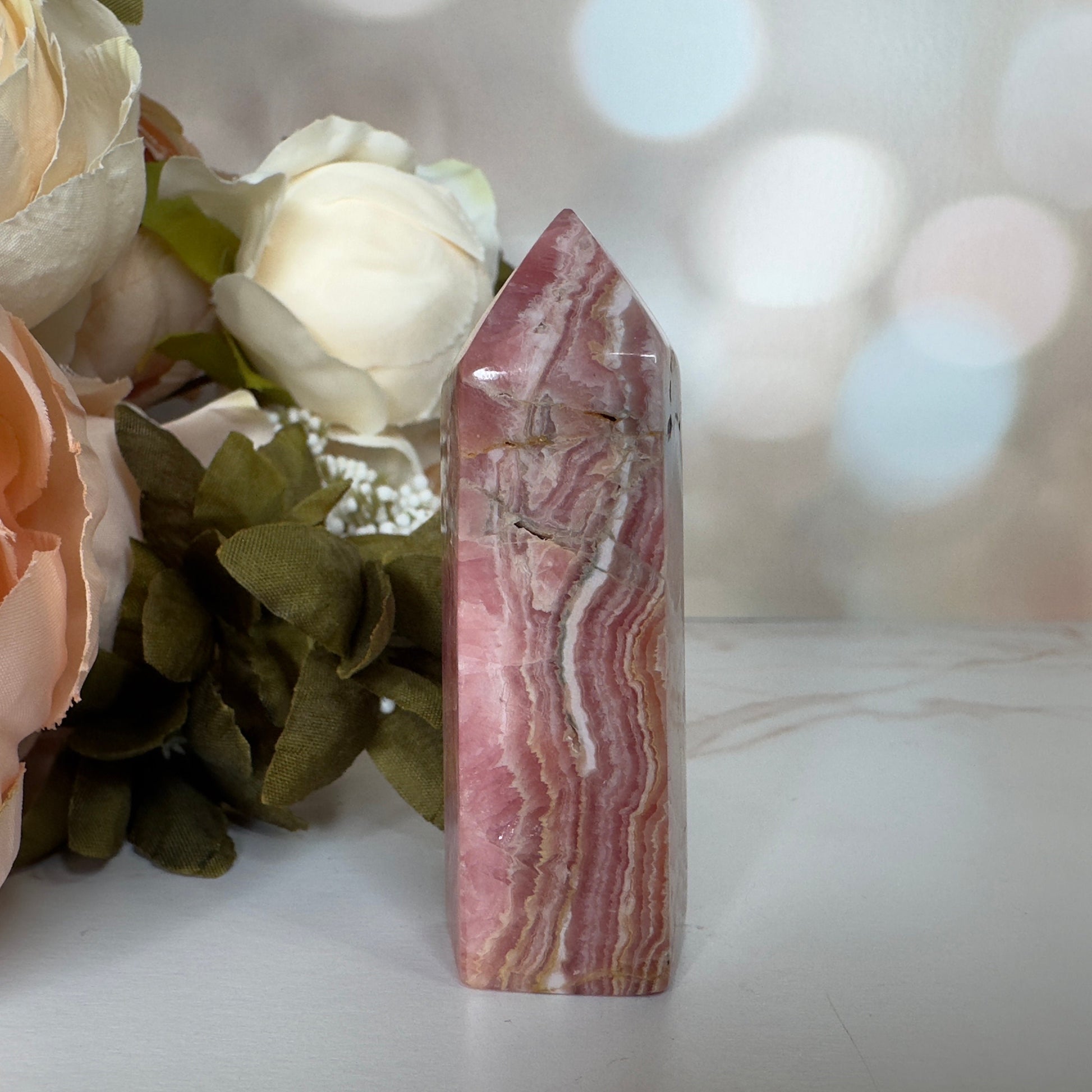 Enchanting Rhodochrosite Tower Genuine Crystal Point From Argentina | Tucson Gem Show Exclusive