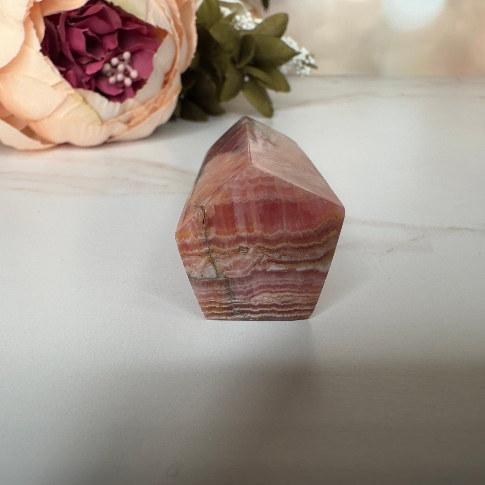 Enchanting Rhodochrosite Tower Genuine Crystal Point From Argentina | Tucson Gem Show Exclusive