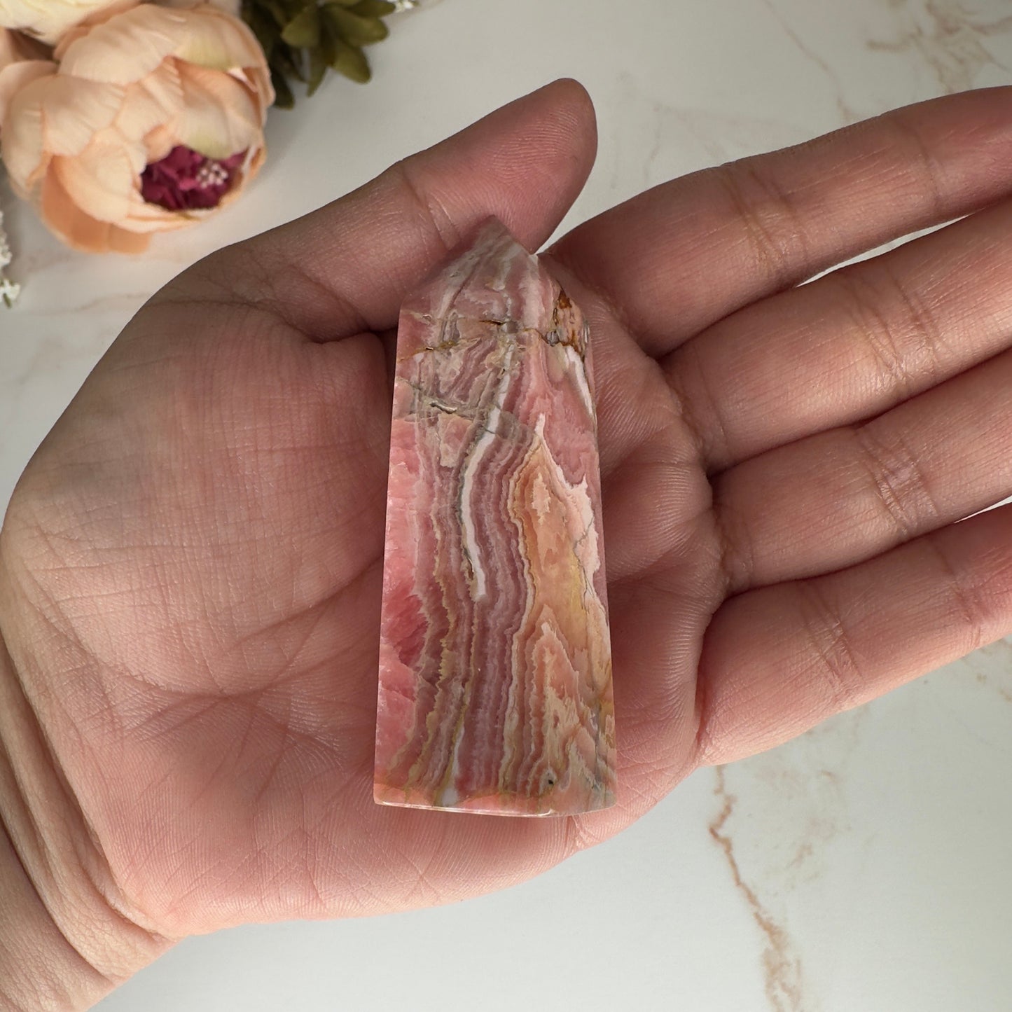 Enchanting Rhodochrosite Tower Genuine Crystal Point From Argentina | Tucson Gem Show Exclusive