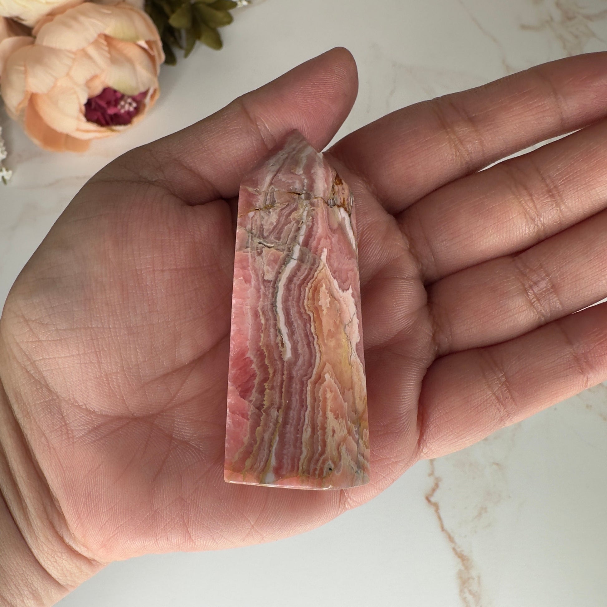 Enchanting Rhodochrosite Tower Genuine Crystal Point From Argentina | Tucson Gem Show Exclusive