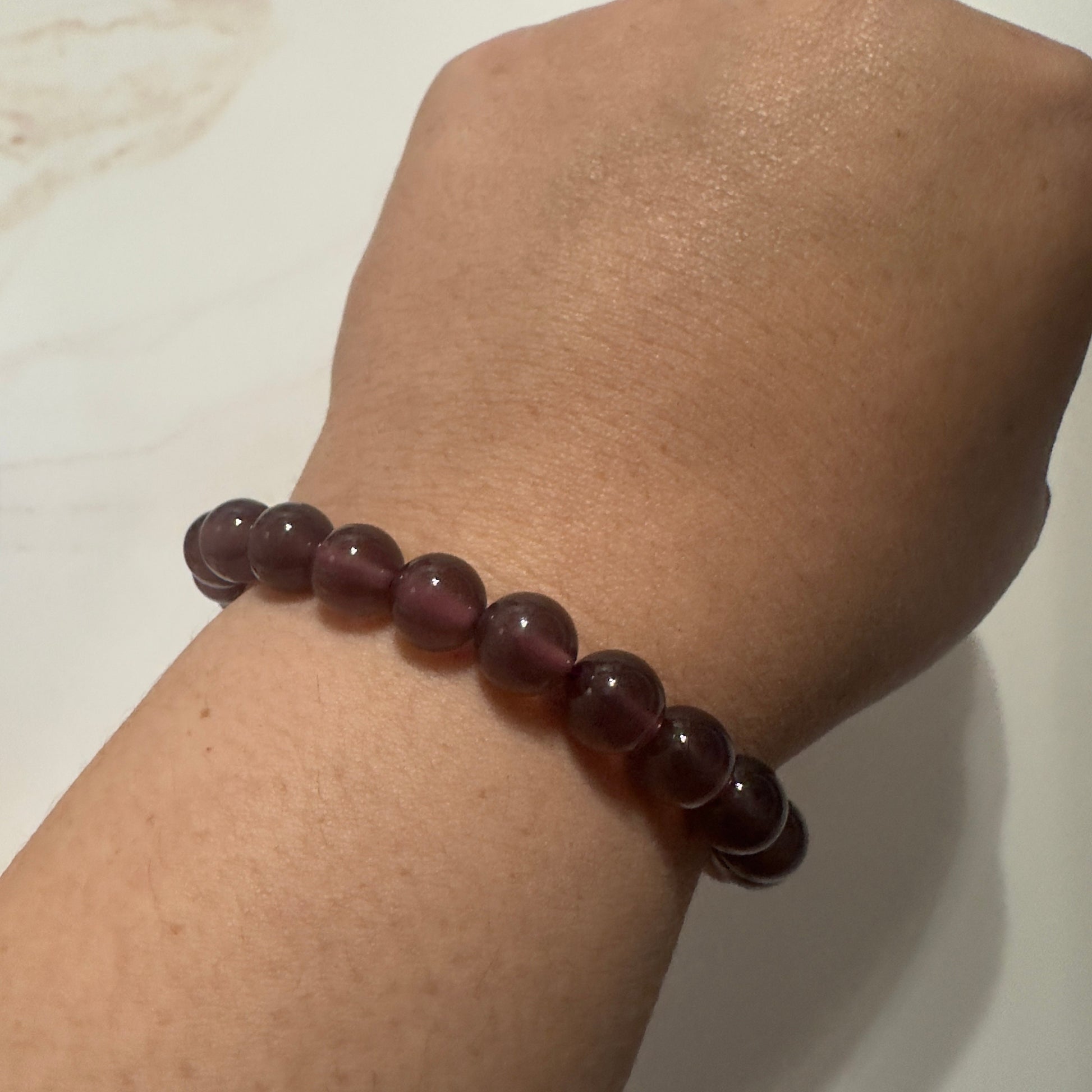 Dark Purple Chalcedony Bracelet High-Quality Crystal Jewelry Beads in 8mm
