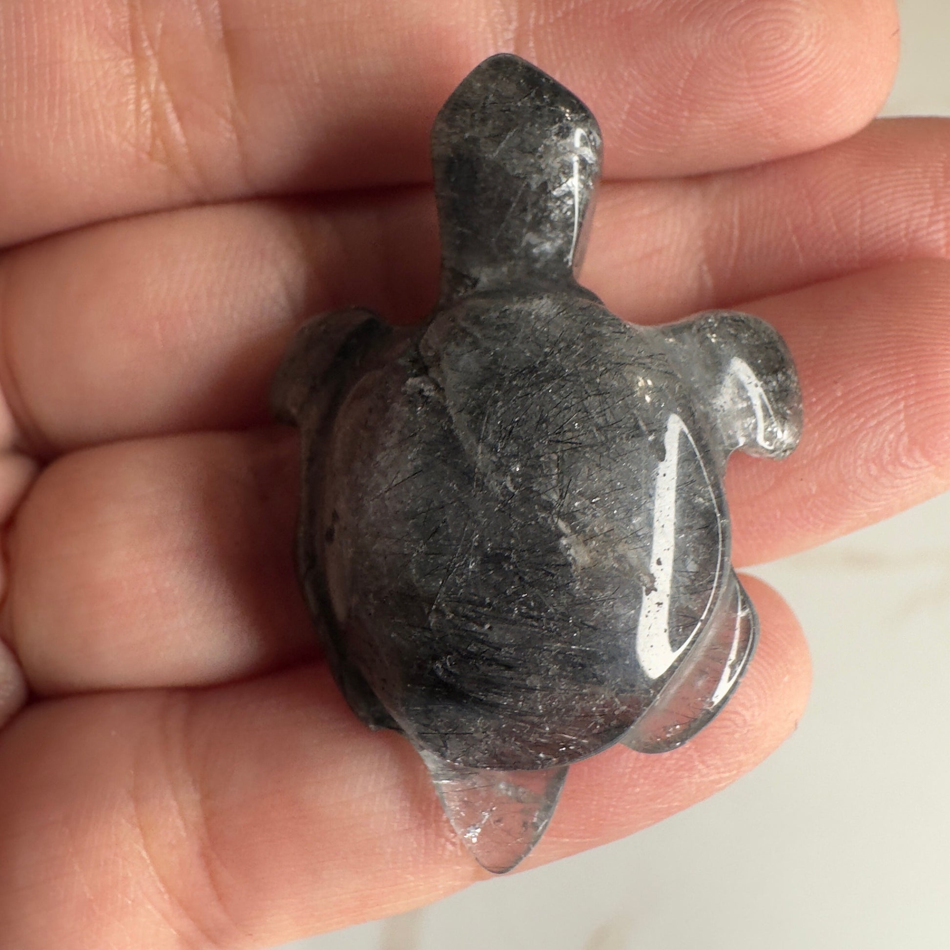 Gorgeous Blue Tara Quartz Turtle Carving Amphibole Animal From Brazil | Tucson Gem Show Exclusive