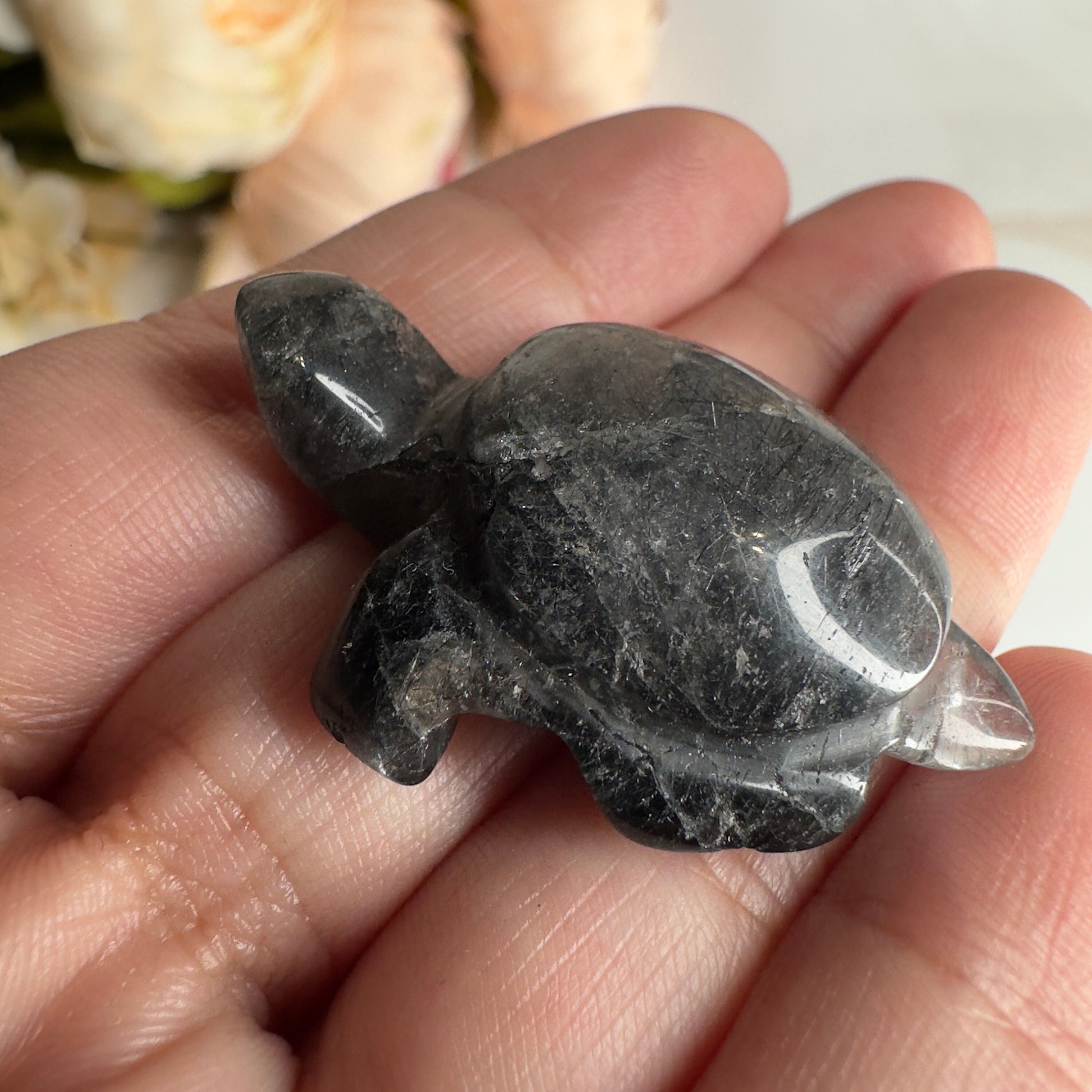 Gorgeous Blue Tara Quartz Turtle Carving Amphibole Animal From Brazil | Tucson Gem Show Exclusive