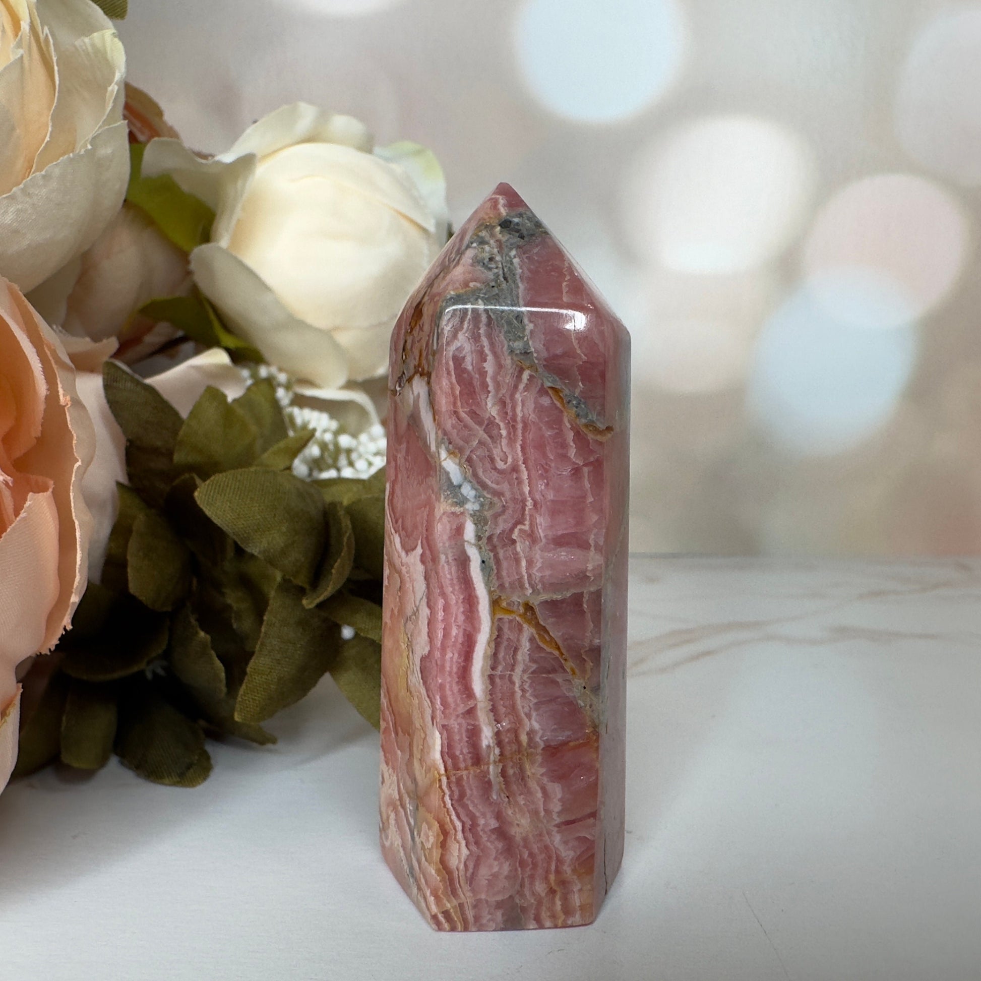 Enchanting Rhodochrosite Tower Genuine Crystal Point From Argentina | Tucson Gem Show Exclusive