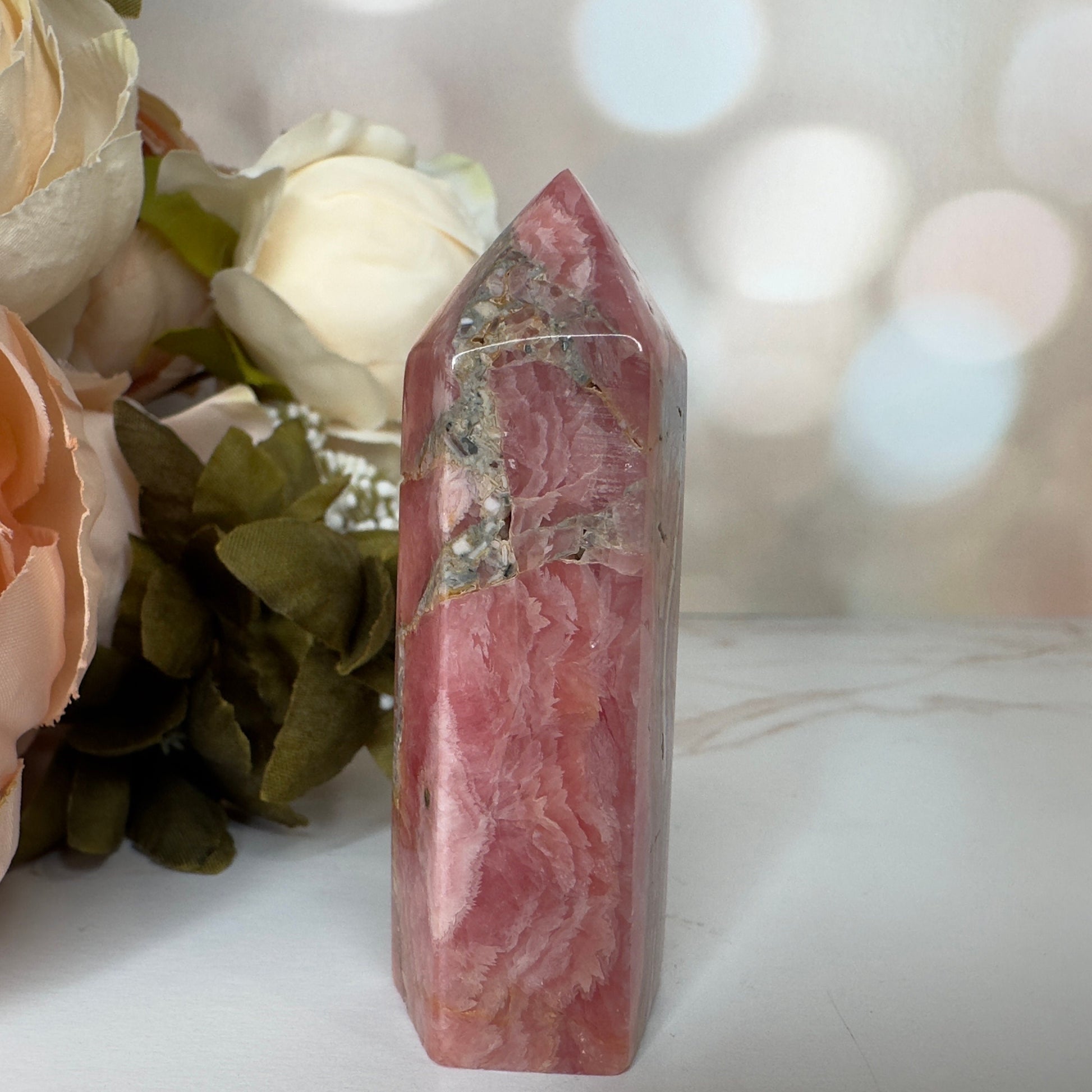 Enchanting Rhodochrosite Tower Genuine Crystal Point From Argentina | Tucson Gem Show Exclusive