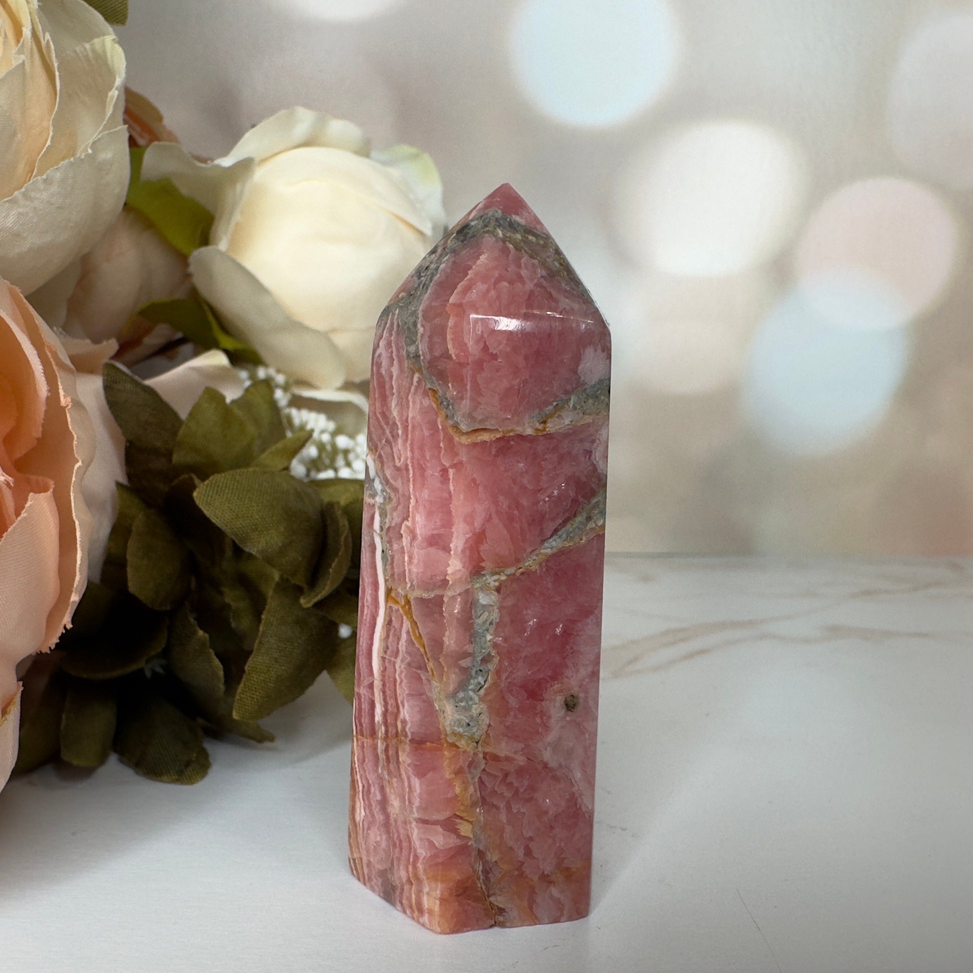 Enchanting Rhodochrosite Tower Genuine Crystal Point From Argentina | Tucson Gem Show Exclusive