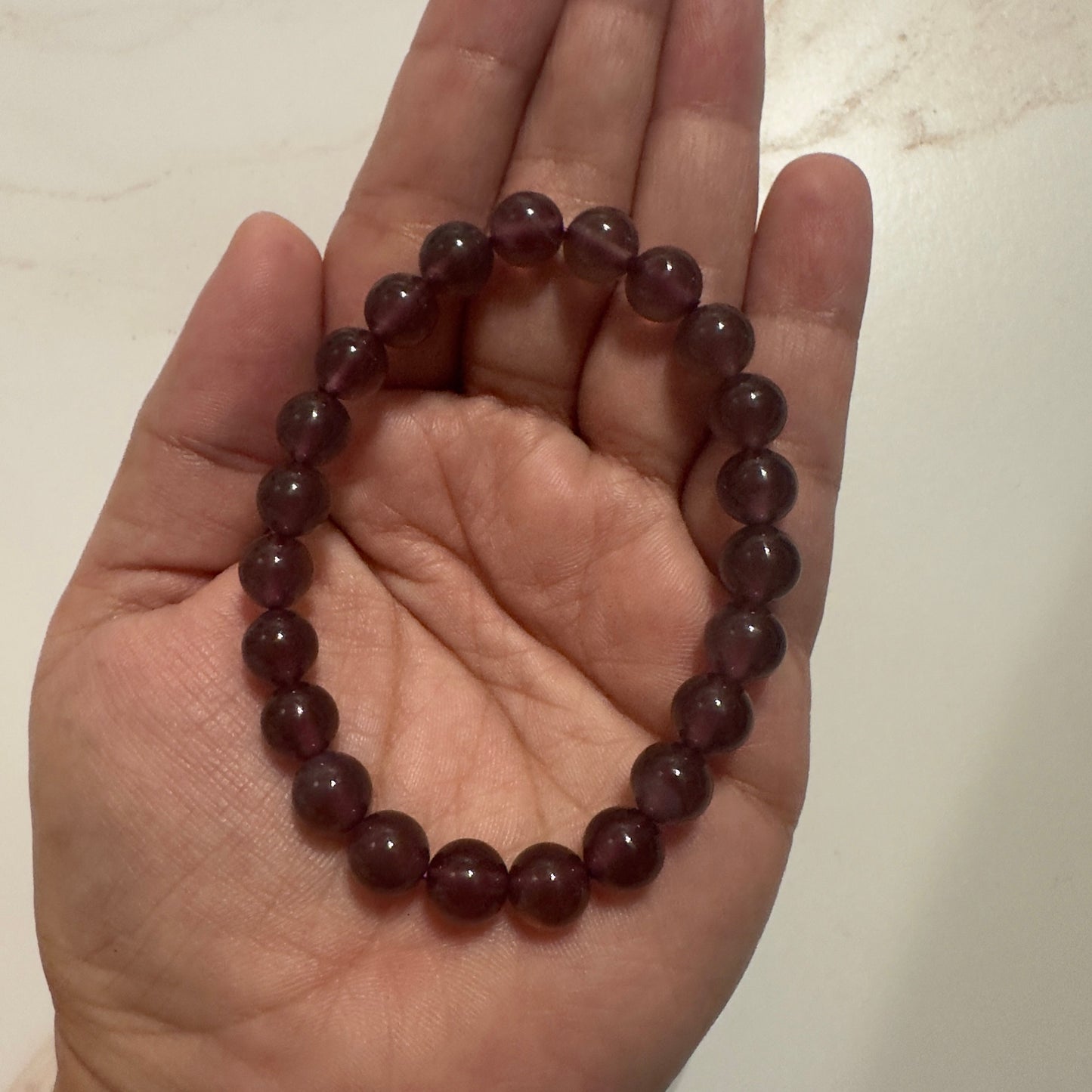 Dark Purple Chalcedony Bracelet High-Quality Crystal Jewelry Beads in 8mm