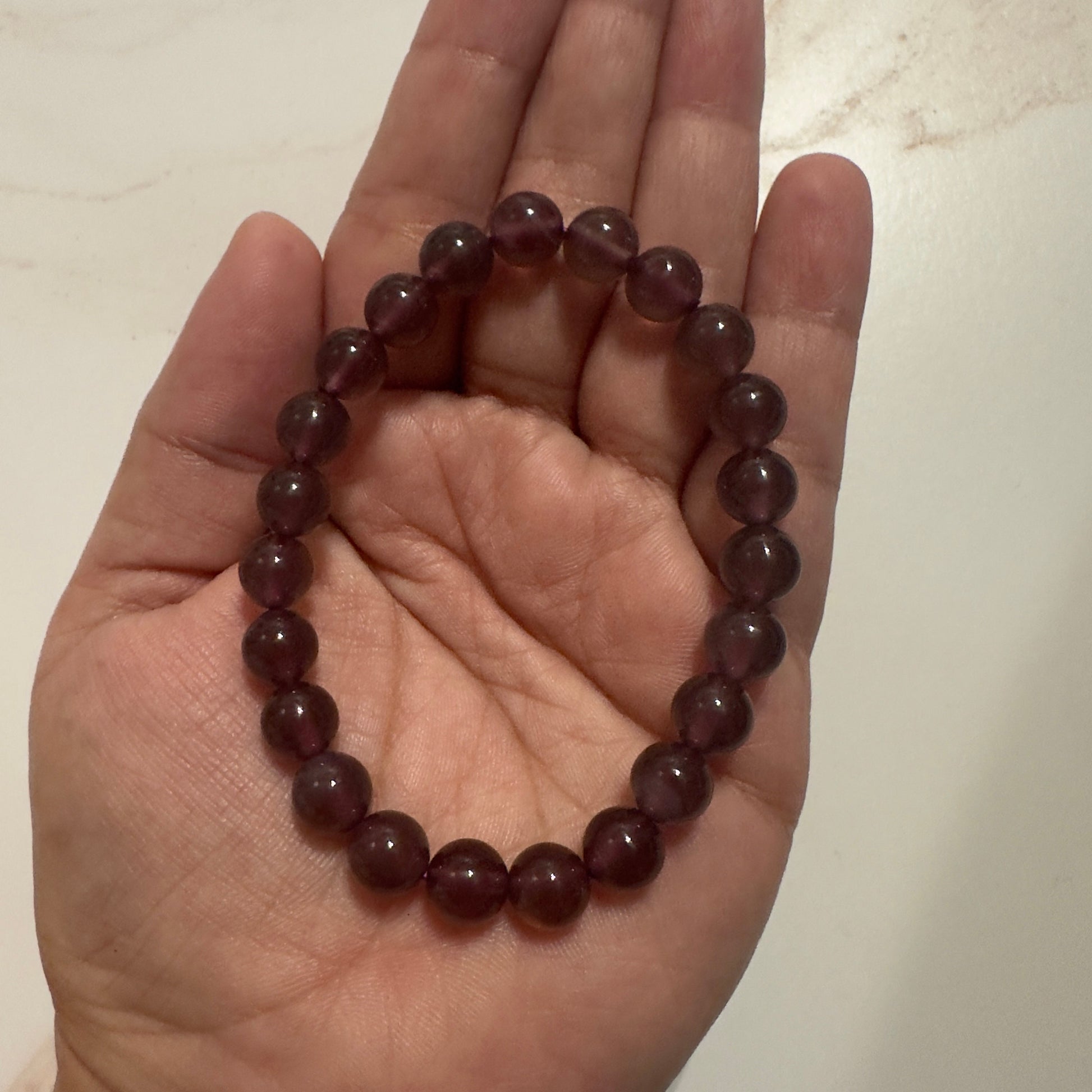 Dark Purple Chalcedony Bracelet High-Quality Crystal Jewelry Beads in 8mm
