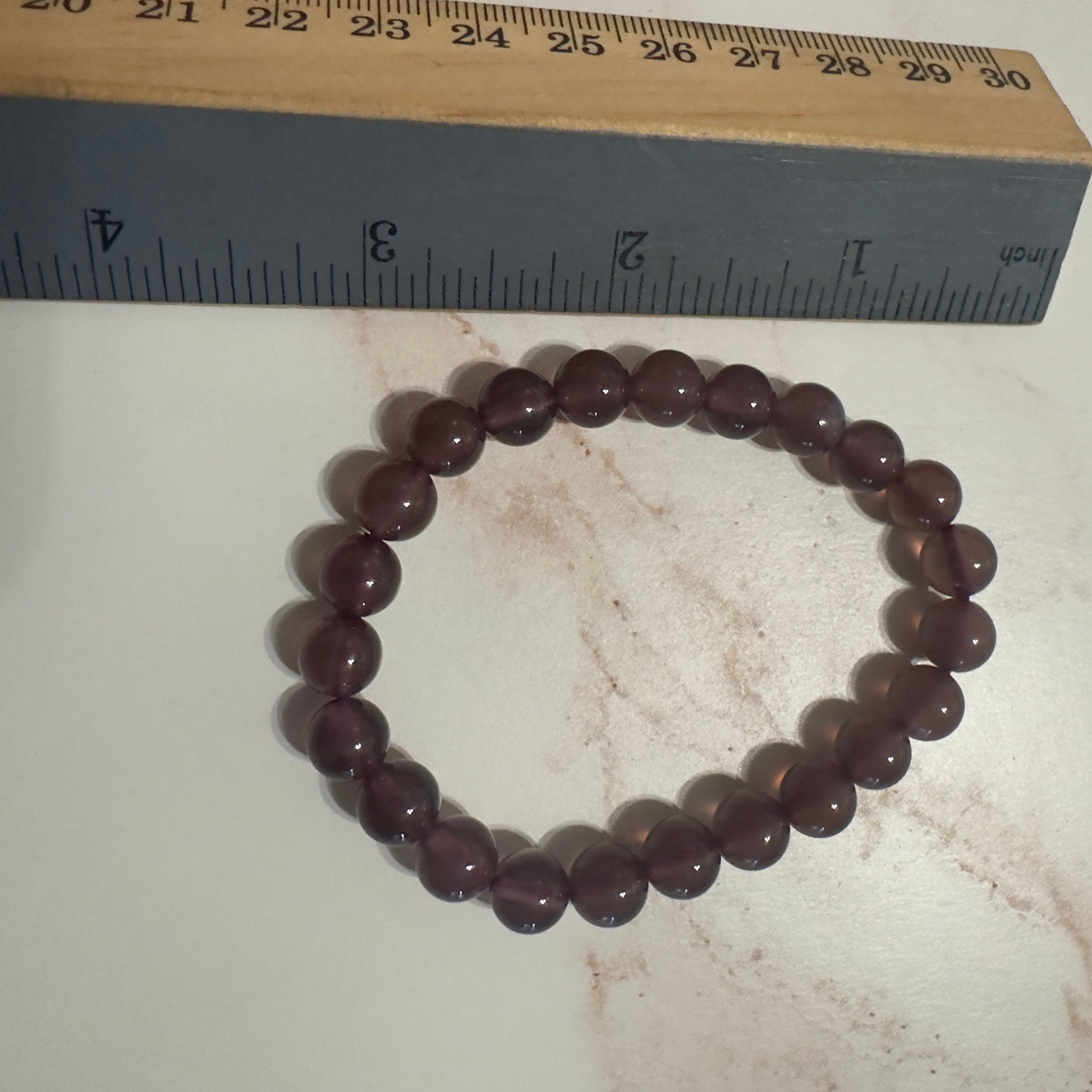 Dark Purple Chalcedony Bracelet High-Quality Crystal Jewelry Beads in 8mm