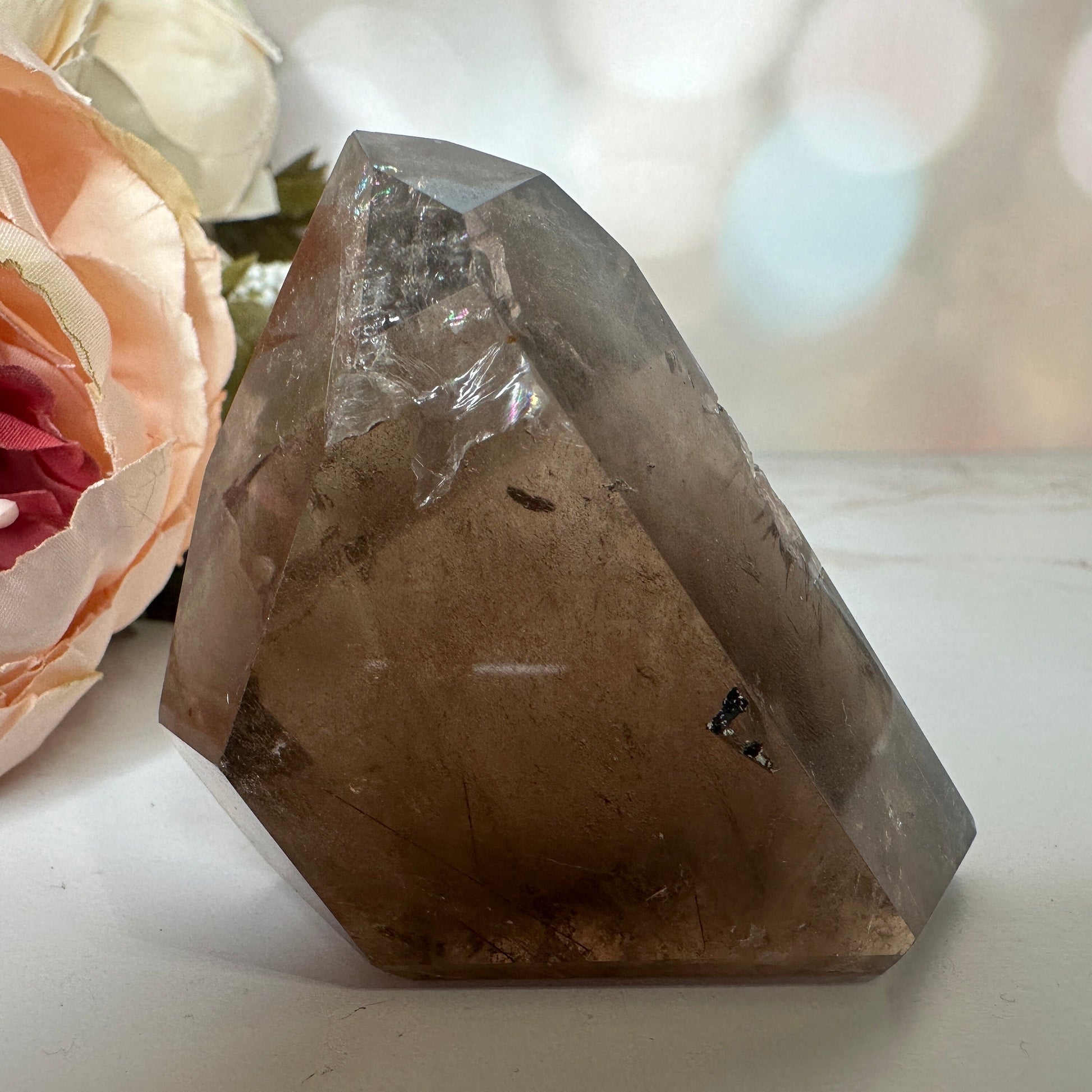 Beautiful Rutile Smoky Quartz Point/Tower From Brazil