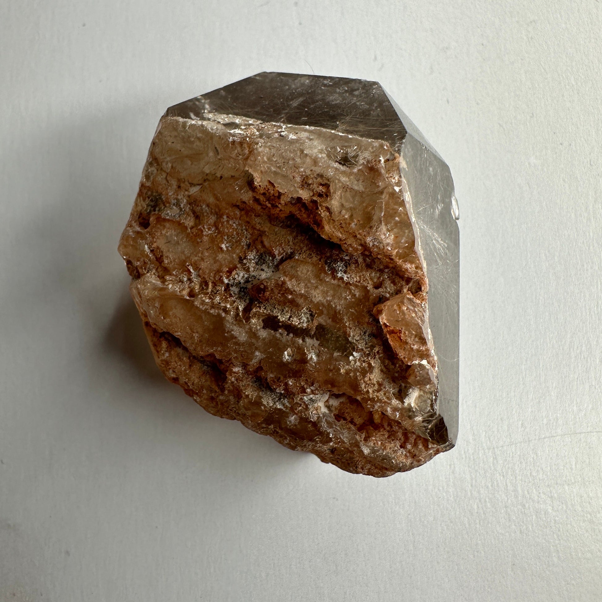 Captivating Rutile Smoky Quartz Freeform Point With Garden Inclusions From Brazil