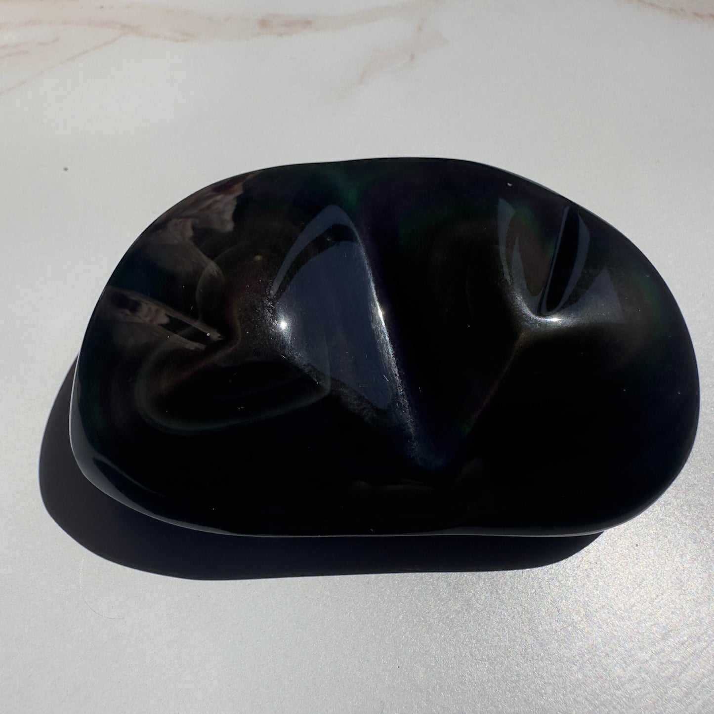 Rainbow Obsidian Heart Duo Super Dark & Flashy Purple Multi-Color From Mexico | Tucson Gem Show Exclusive
