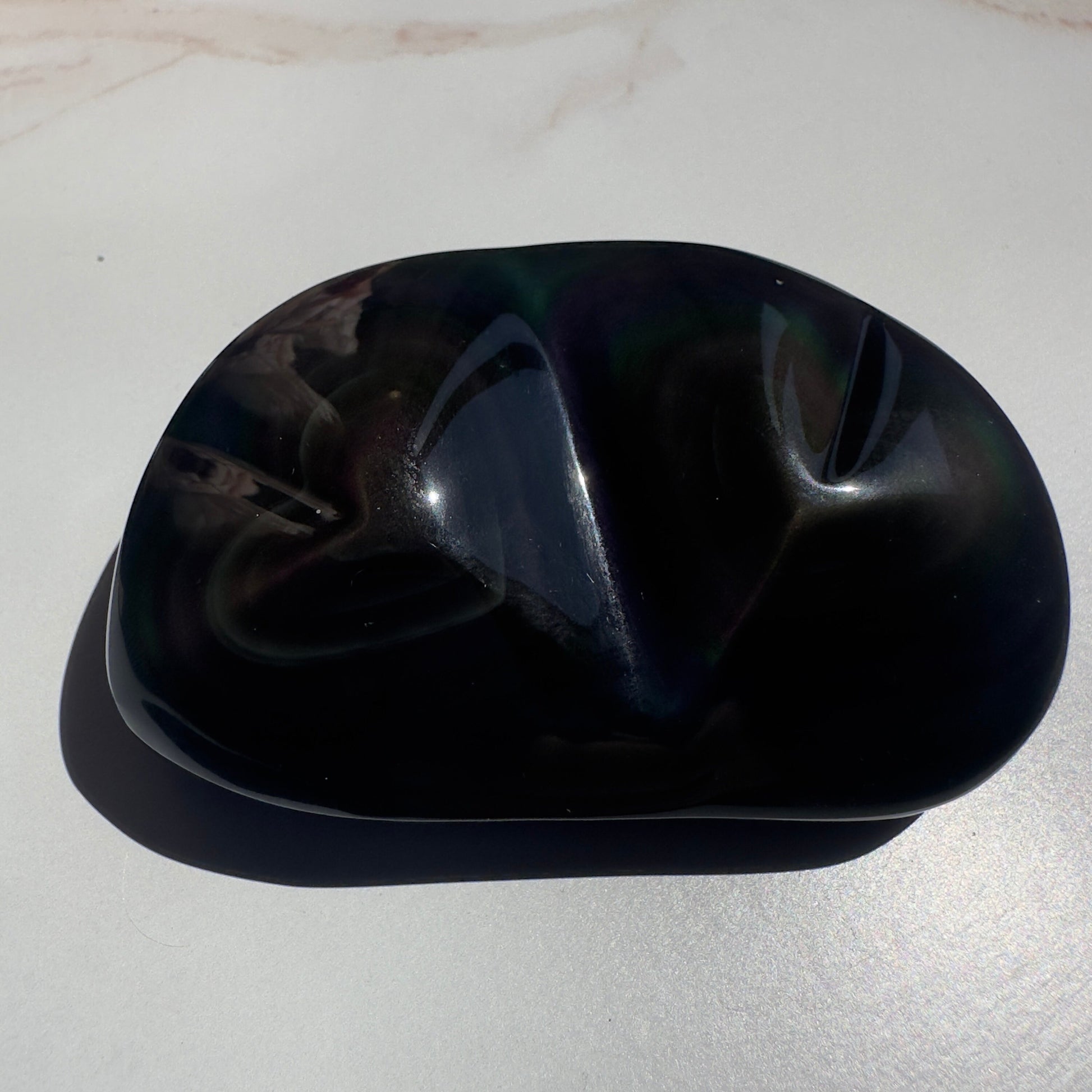 Rainbow Obsidian Heart Duo Super Dark & Flashy Purple Multi-Color From Mexico | Tucson Gem Show Exclusive