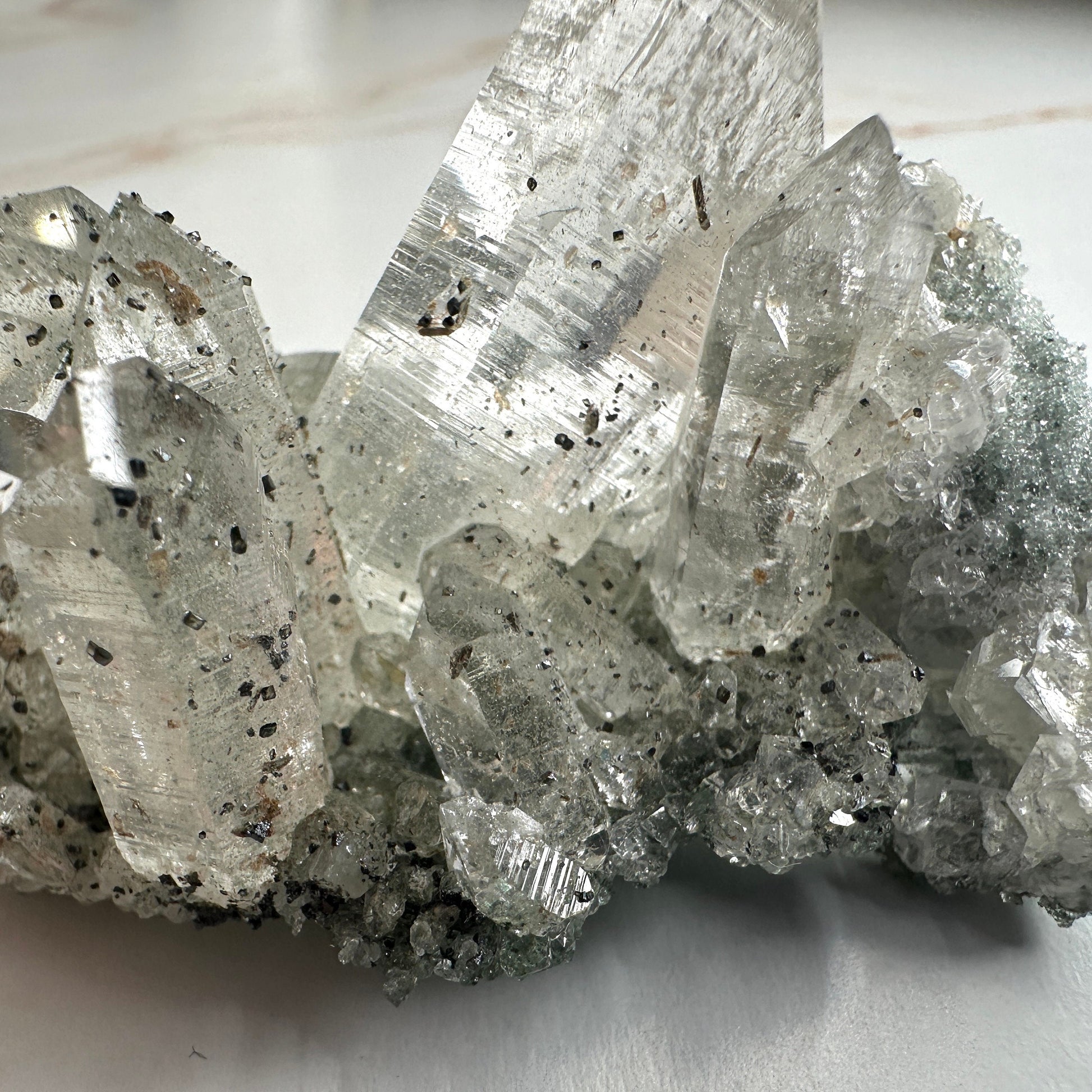 Chlorite Himalayan Quartz Specimen Cluster With Anatase From India AAA+ grade | Tucson Gem Show Exclusive