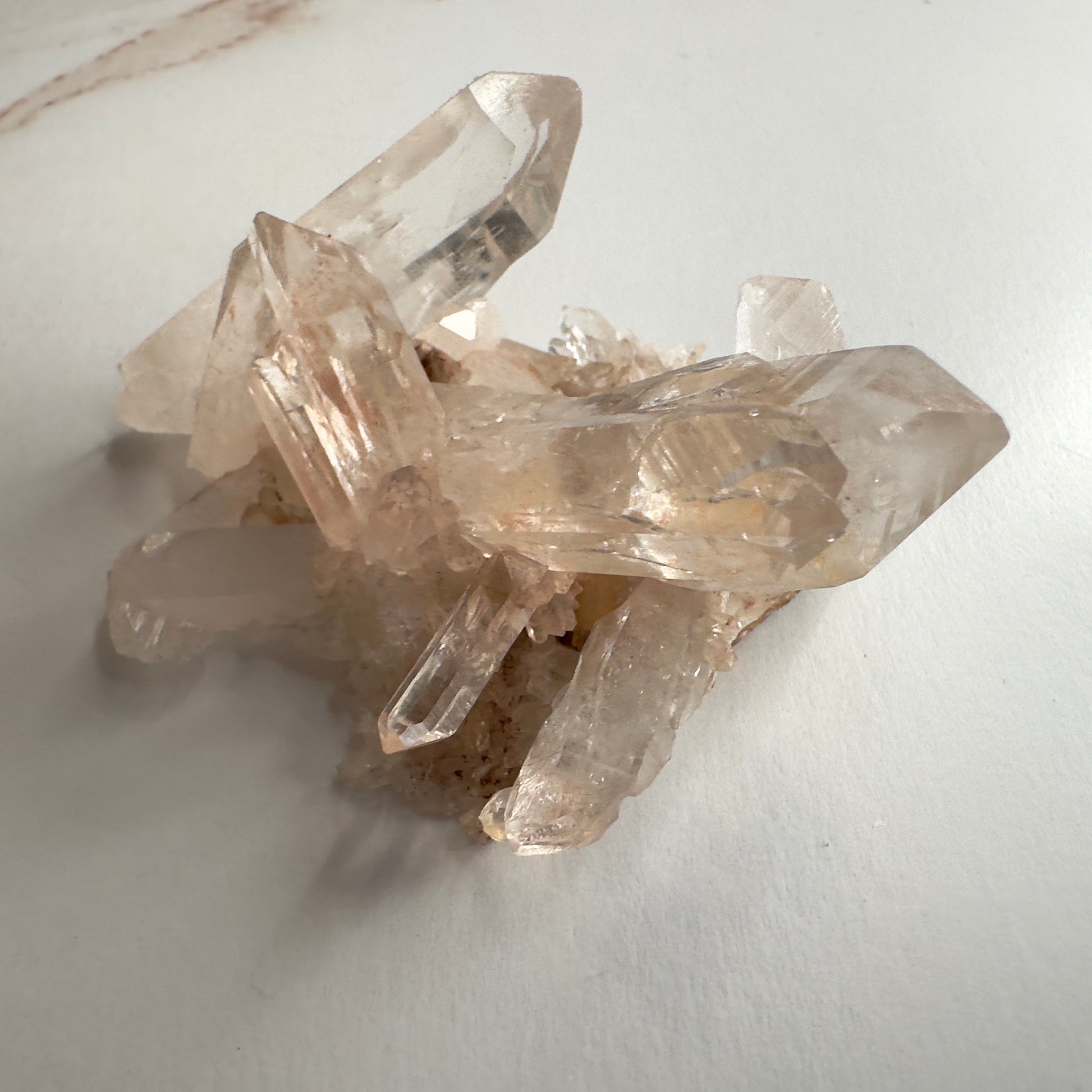 Pink Himalayan Samadhi Quartz High-Quality Genuine Specimen Crystal Cluster from India | Tucson Gem Show Exclusive