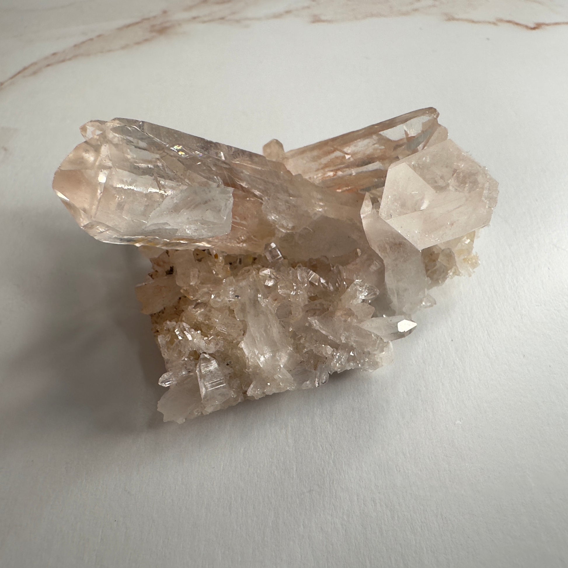 Pink Himalayan Samadhi Quartz High-Quality Genuine Specimen Crystal Cluster from India | Tucson Gem Show Exclusive