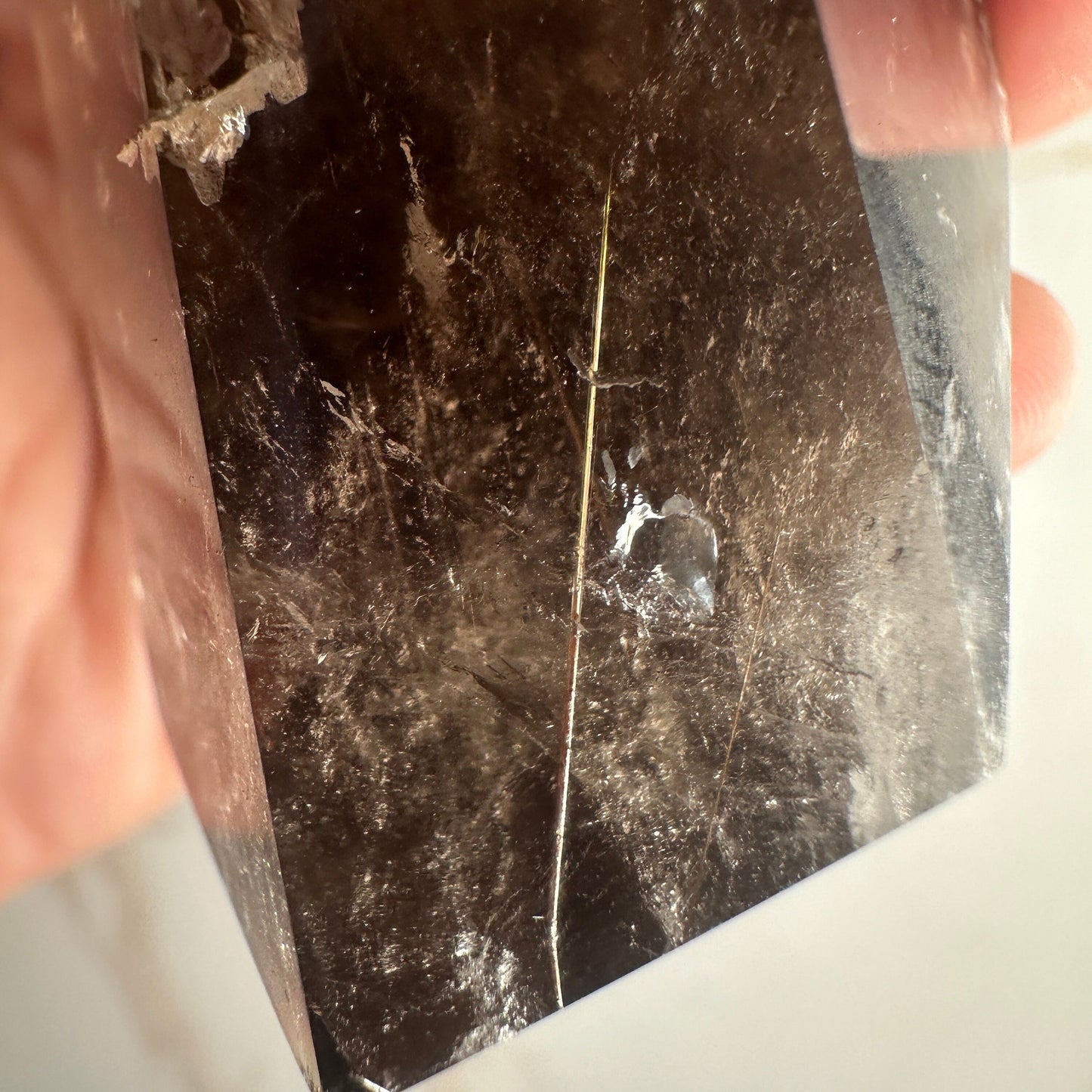 Beautiful Rutile Smoky Quartz Point/Tower From Brazil