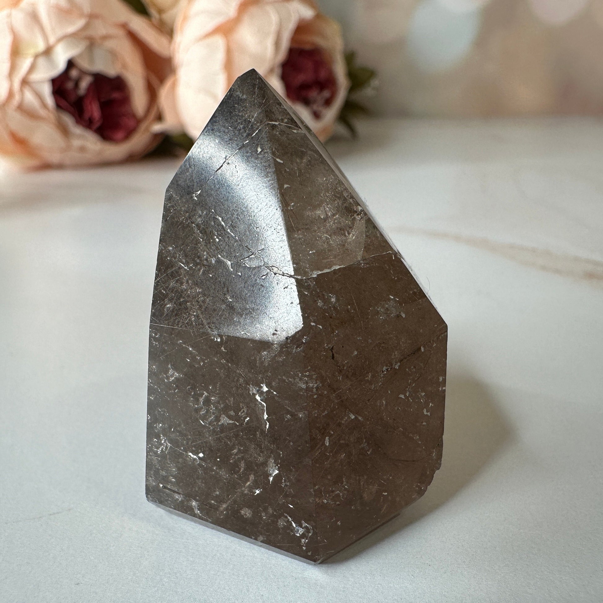 Beautiful Rutile Smoky Quartz Point/Tower From Brazil