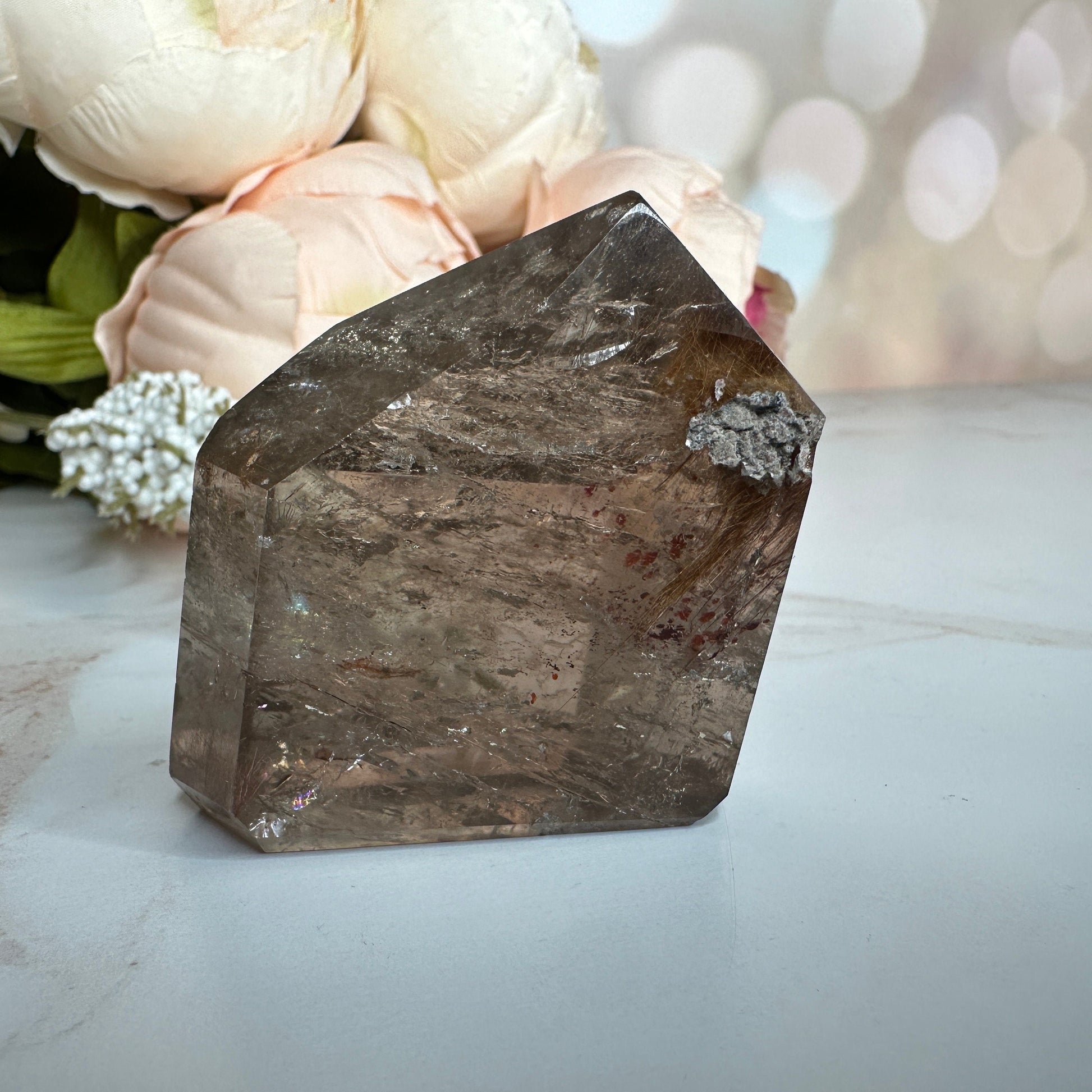 Amazing Rutile Smoky Quartz Point/Tower From Brazil