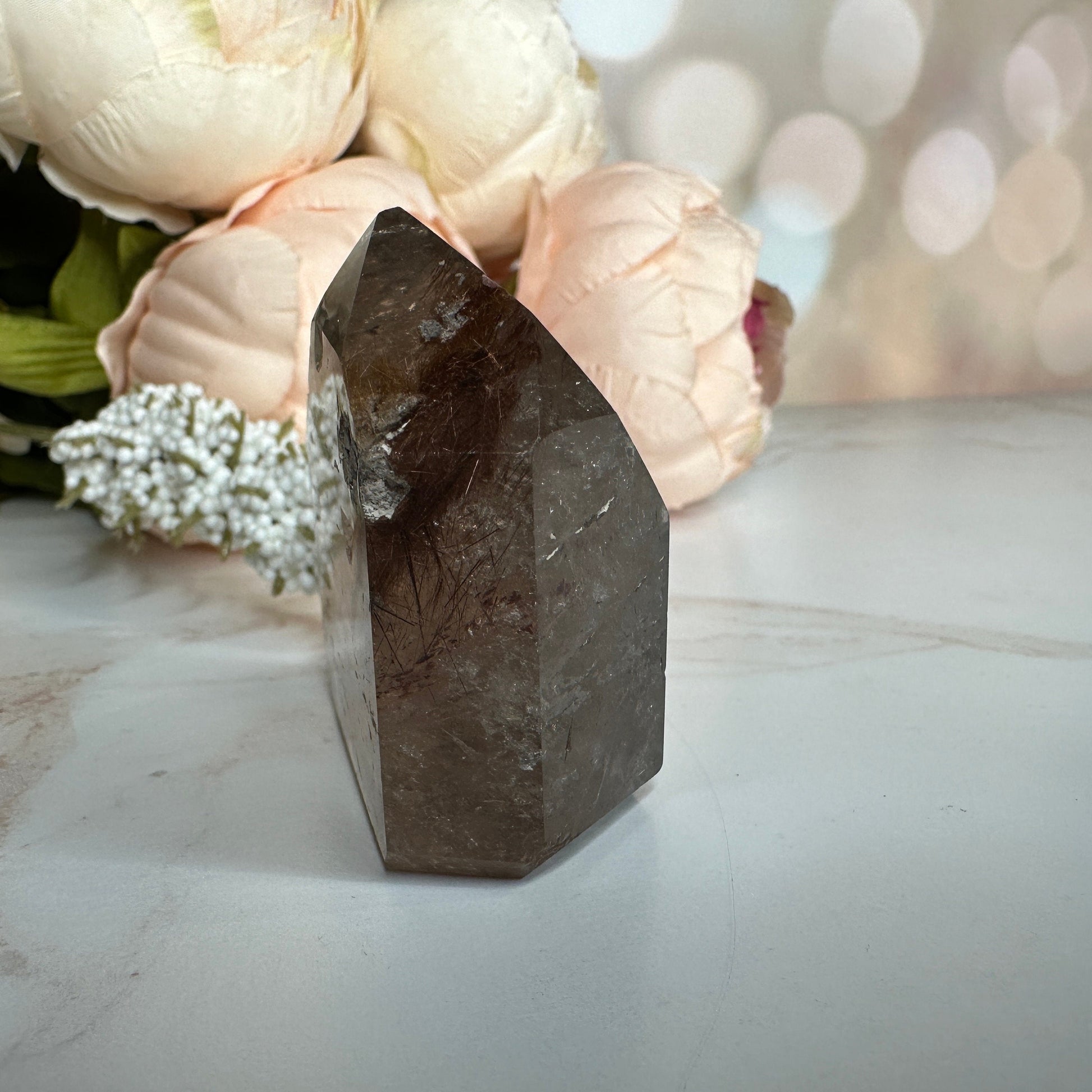 Amazing Rutile Smoky Quartz Point/Tower From Brazil