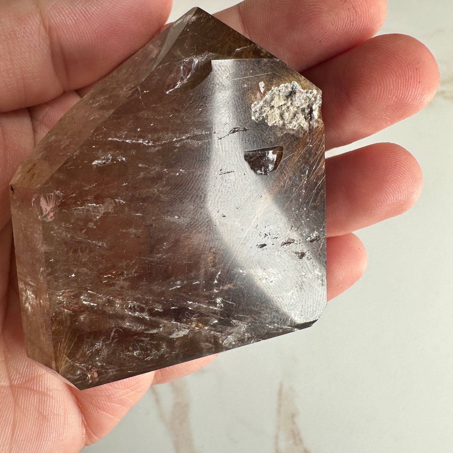 Amazing Rutile Smoky Quartz Point/Tower From Brazil