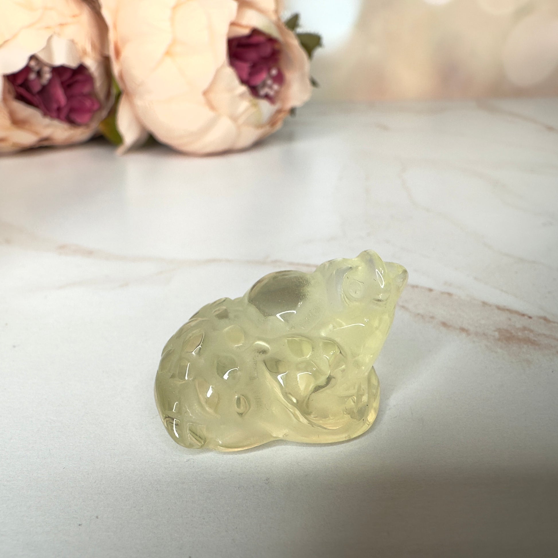 Adorable Mini Money Toad Master Carved In Citrine | Pocket size