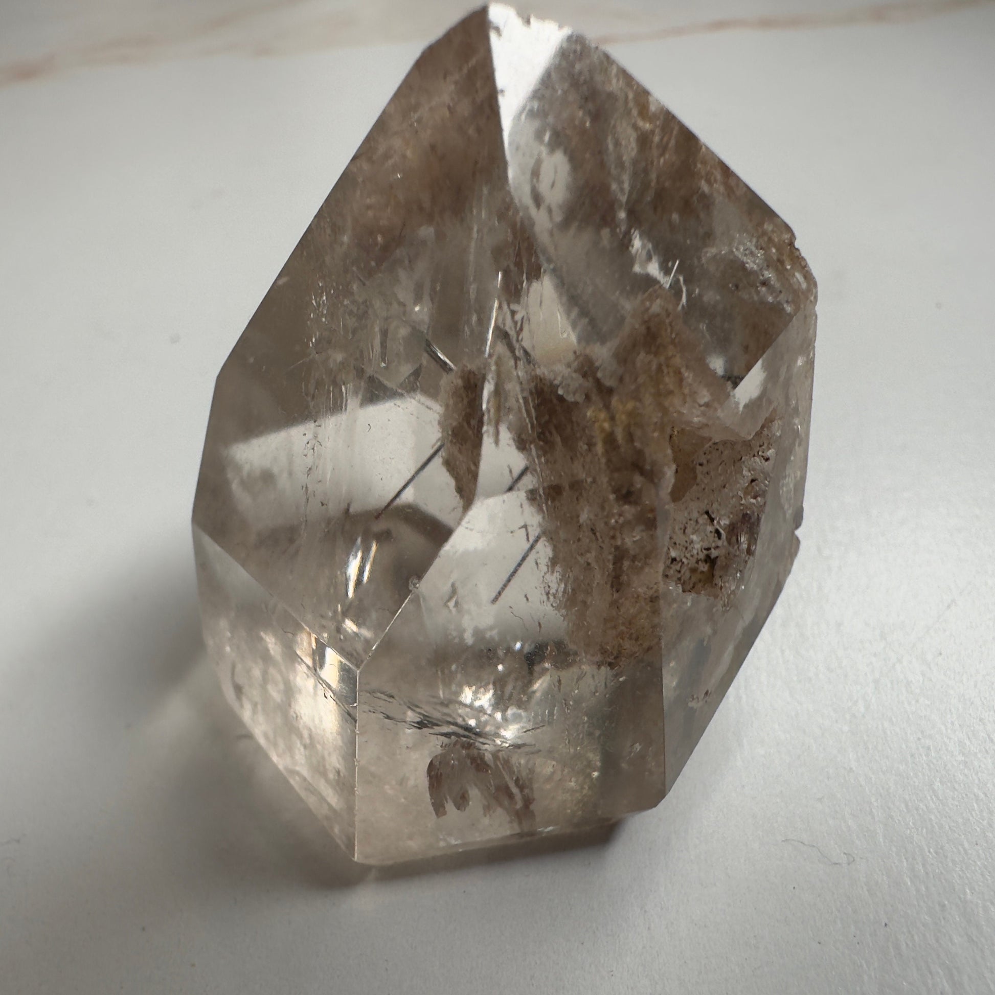 Beautiful Rutile in Quartz With Garden Inclusions Tower From Minas Gerais, Brazil