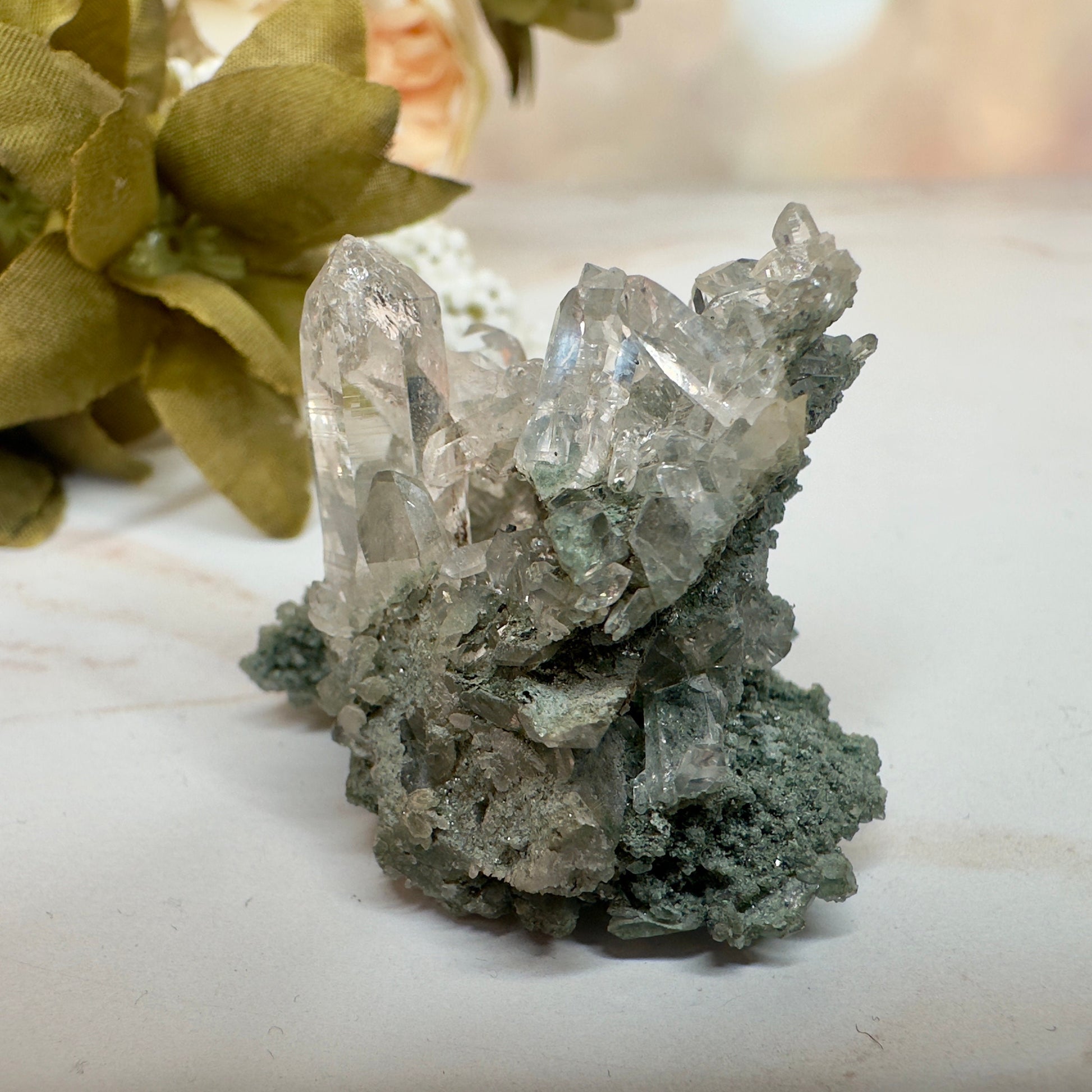 Beautiful Chlorite Himalayan Specimen Cluster With Rutile Inclusions From India AAA+ grade | Tucson Gem Show Exclusive
