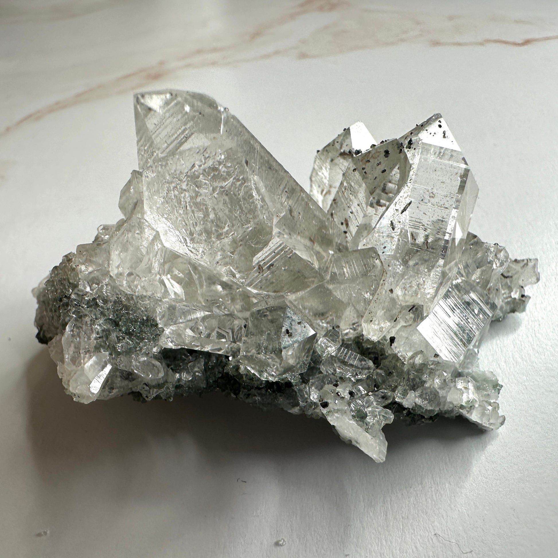Chlorite Himalayan Quartz Specimen Cluster With Anatase From India AAA+ grade | Tucson Gem Show Exclusive