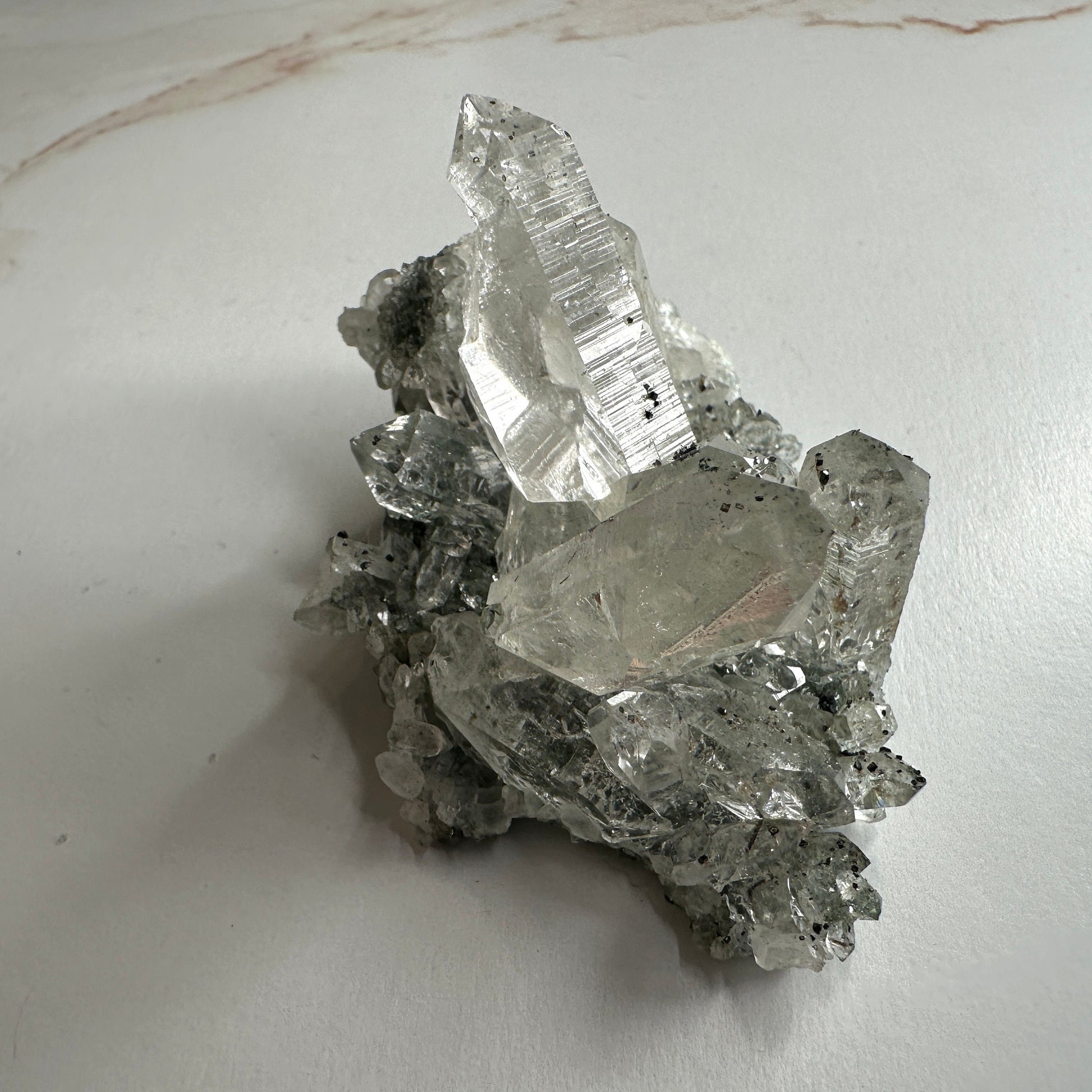 Chlorite Himalayan Quartz Specimen Cluster With Anatase From India AAA+ grade | Tucson Gem Show Exclusive