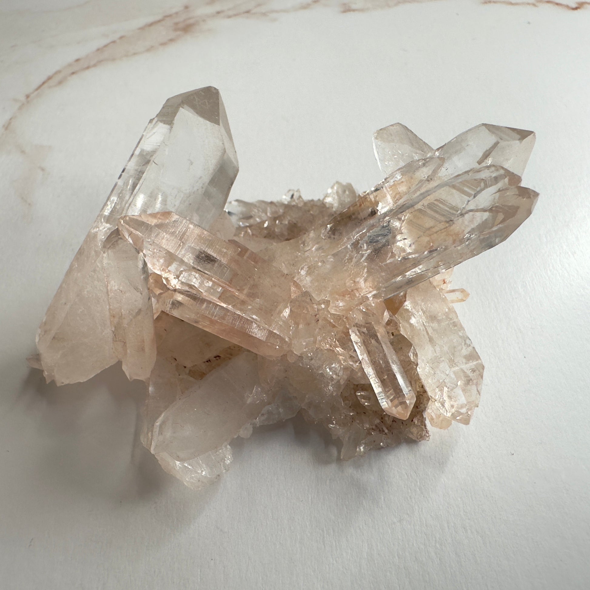 Pink Himalayan Samadhi Quartz High-Quality Genuine Specimen Crystal Cluster from India | Tucson Gem Show Exclusive
