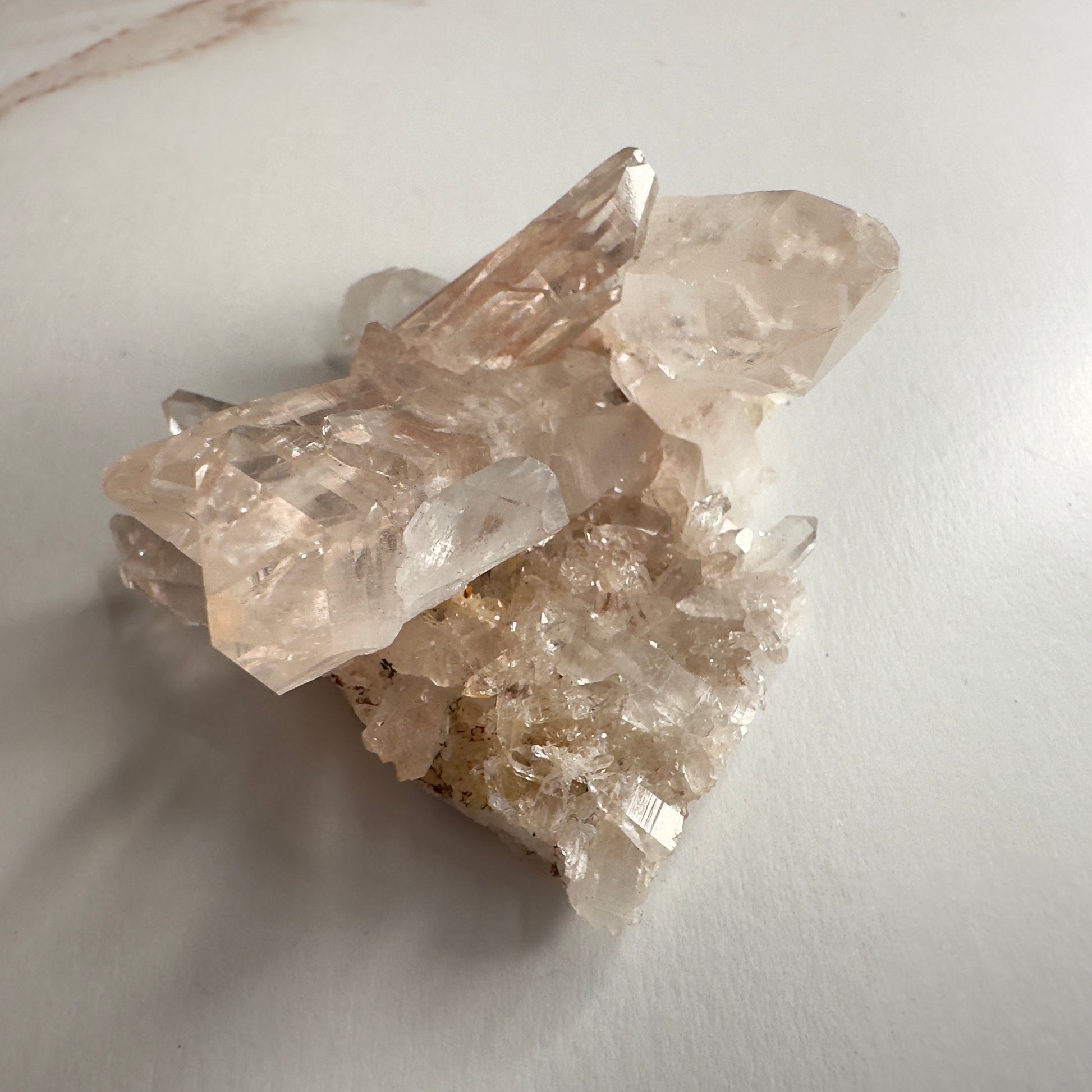 Pink Himalayan Samadhi Quartz High-Quality Genuine Specimen Crystal Cluster from India | Tucson Gem Show Exclusive