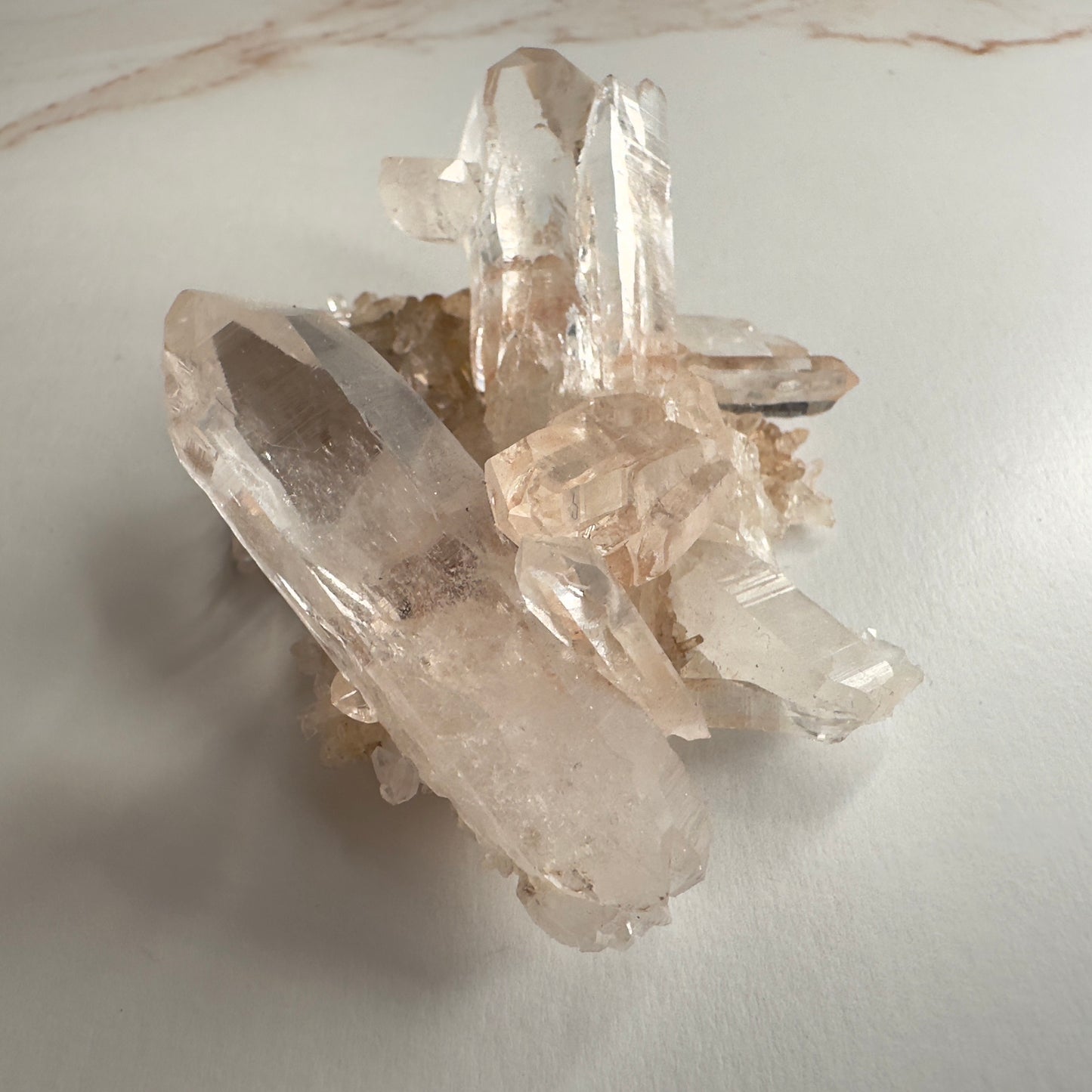 Pink Himalayan Samadhi Quartz High-Quality Genuine Specimen Crystal Cluster from India | Tucson Gem Show Exclusive